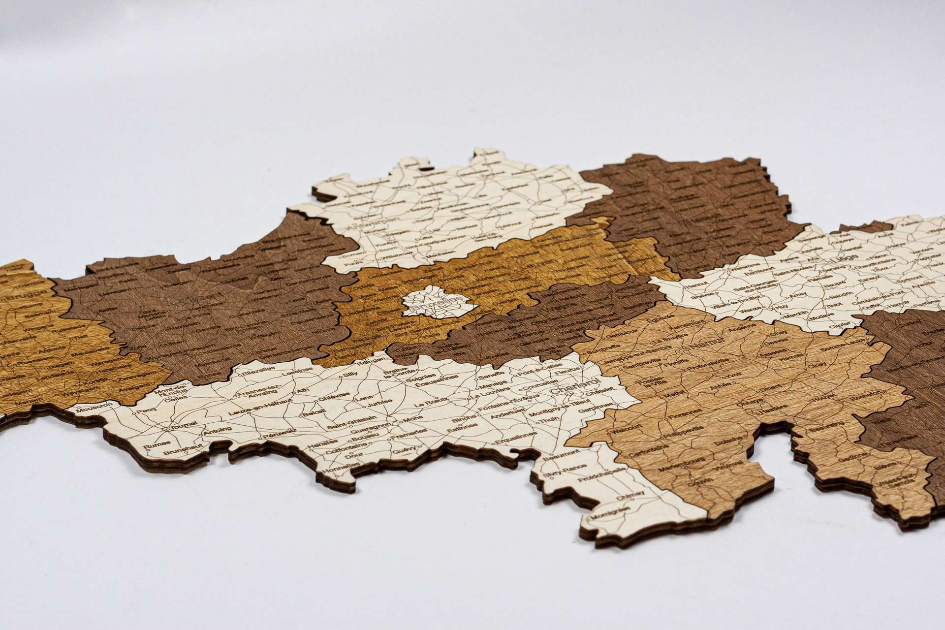 Wooden Map of Belgium