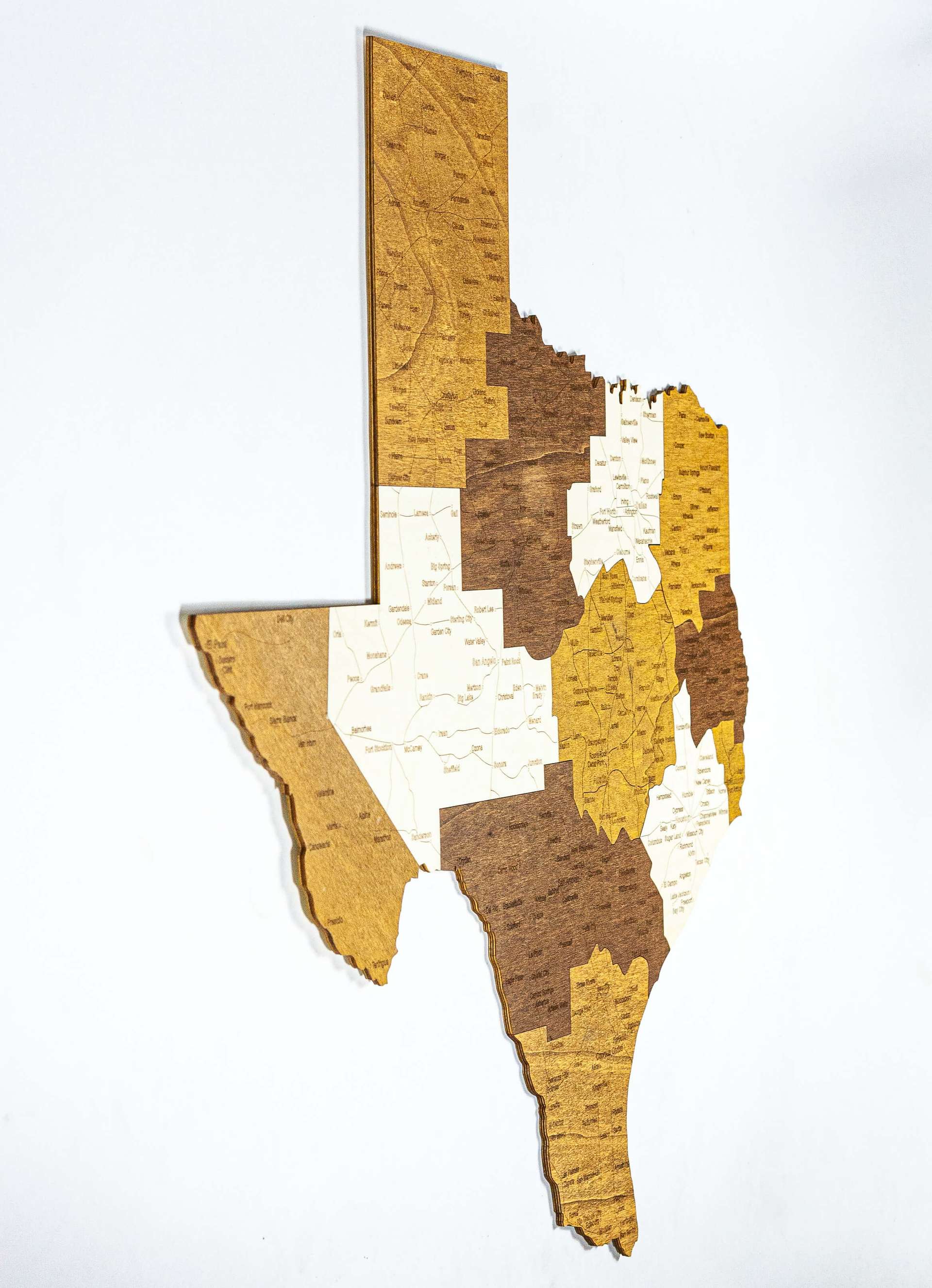 Texas Wooden Map