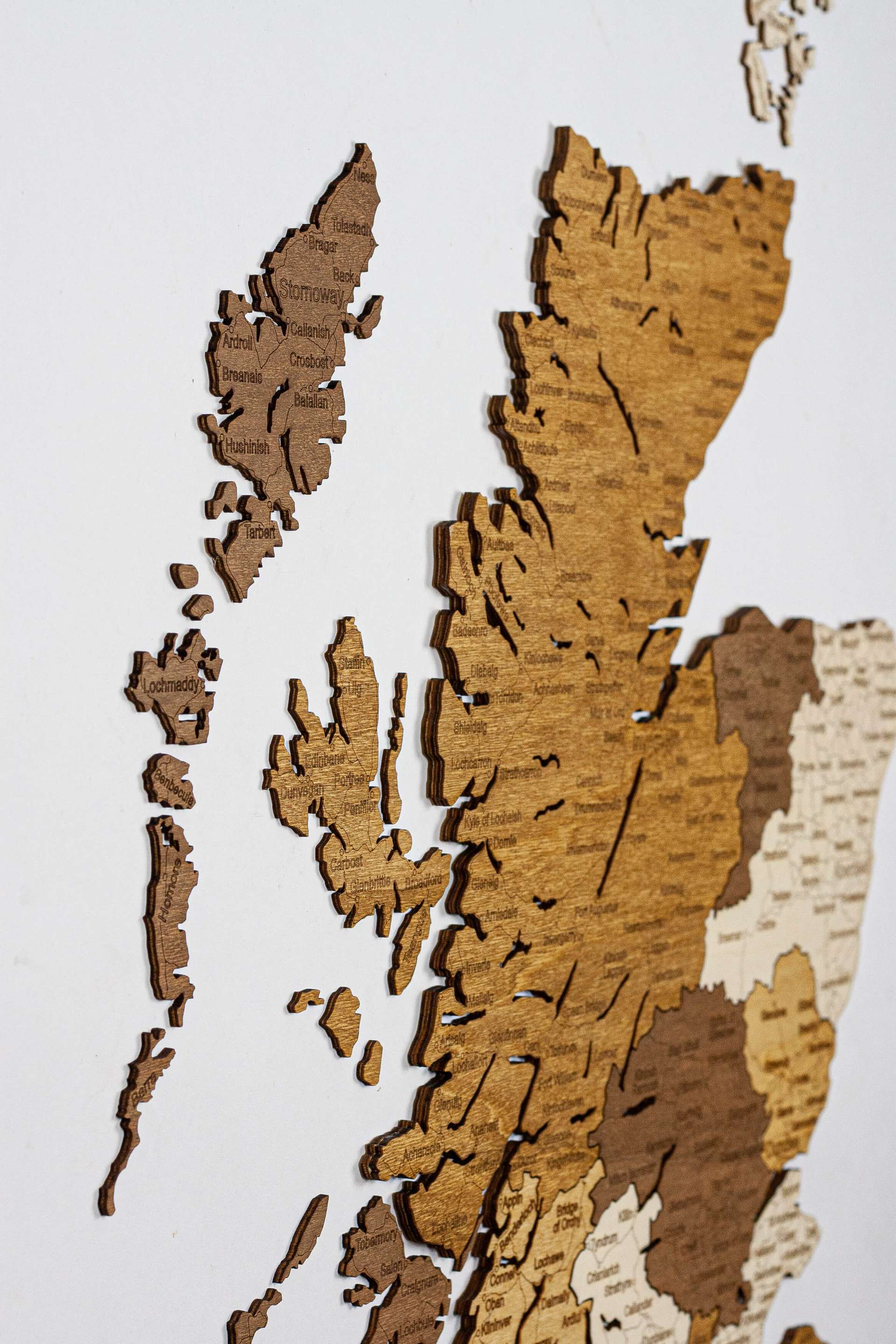 Scotland Wooden Map