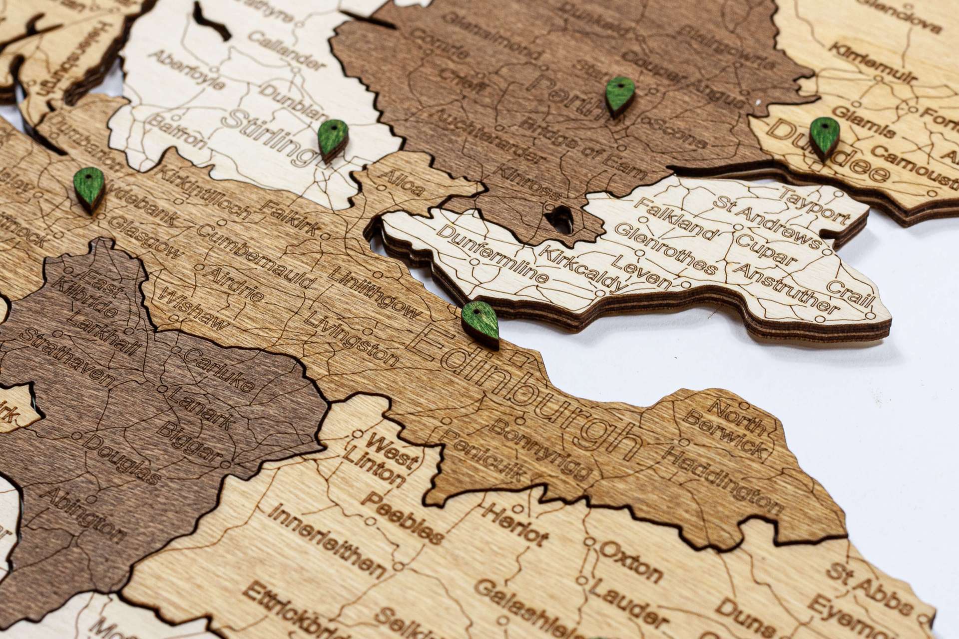 Scotland Wooden Map