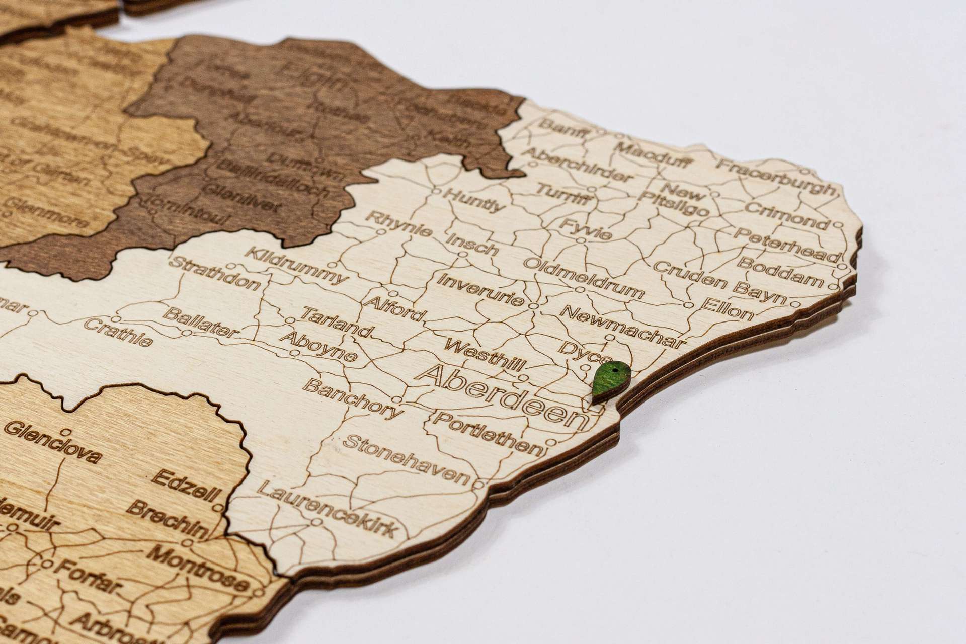 Scotland Wooden Map