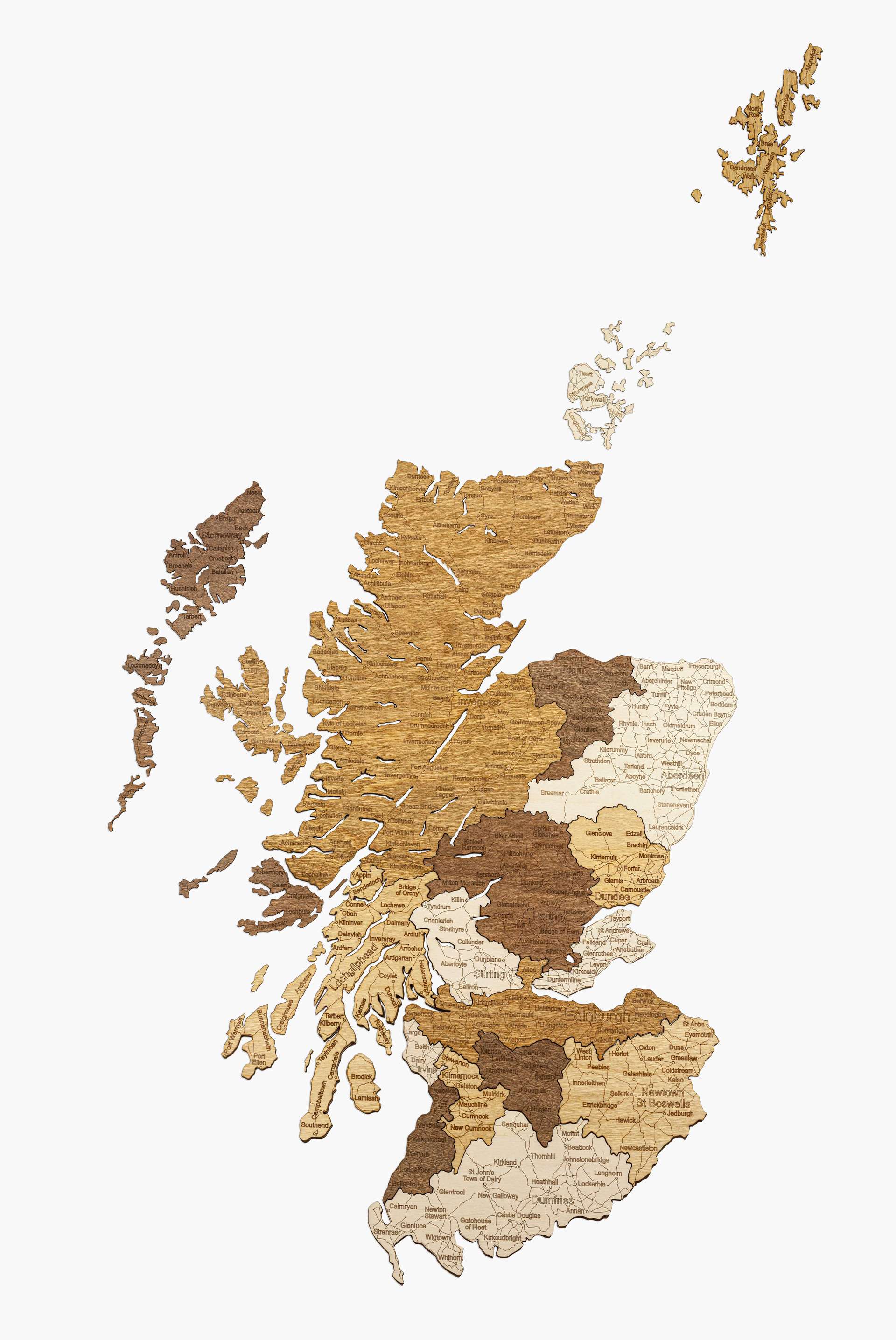 Scotland Wooden Map