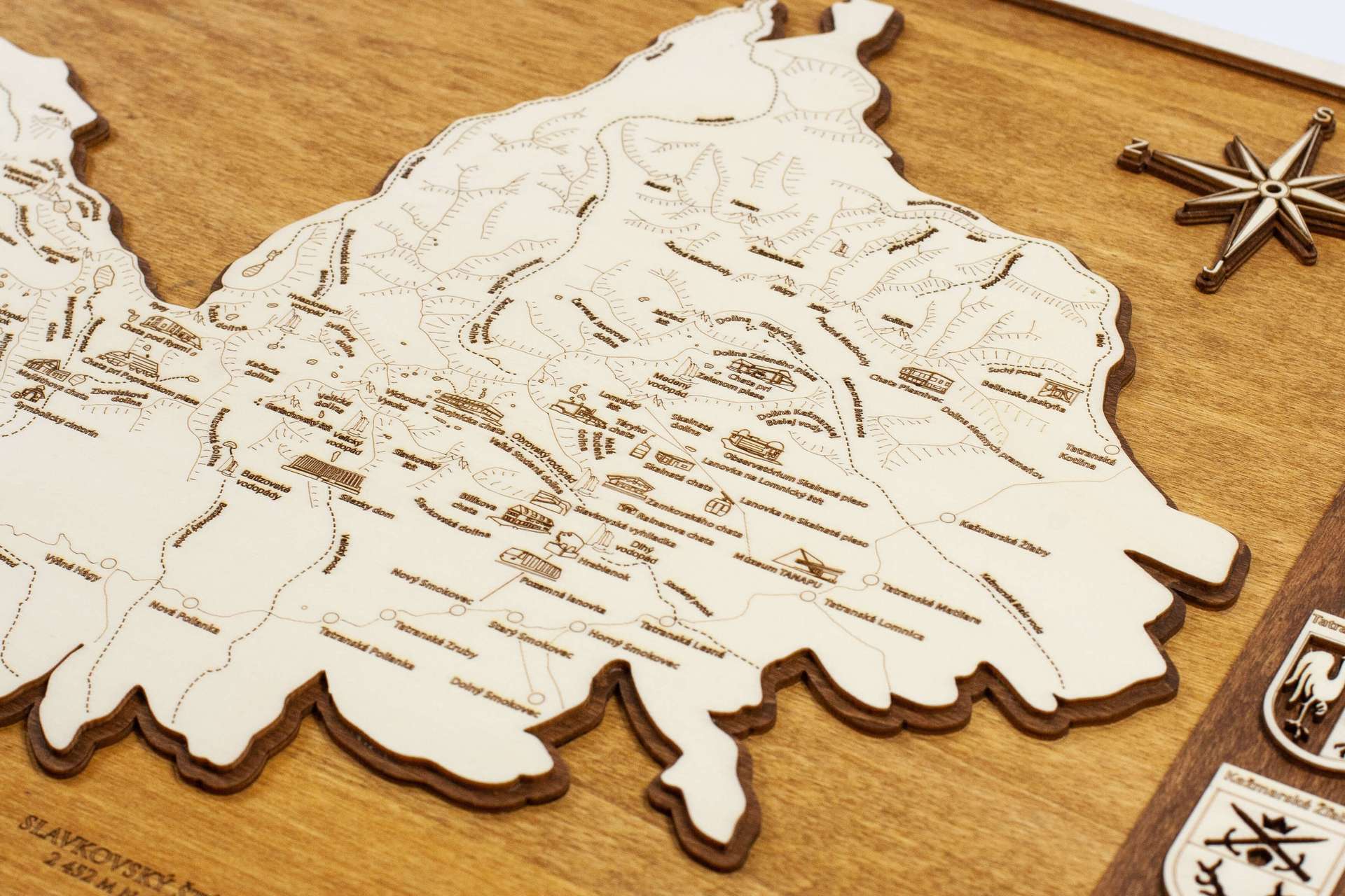 Tatra Mountains Framed Wooden Map