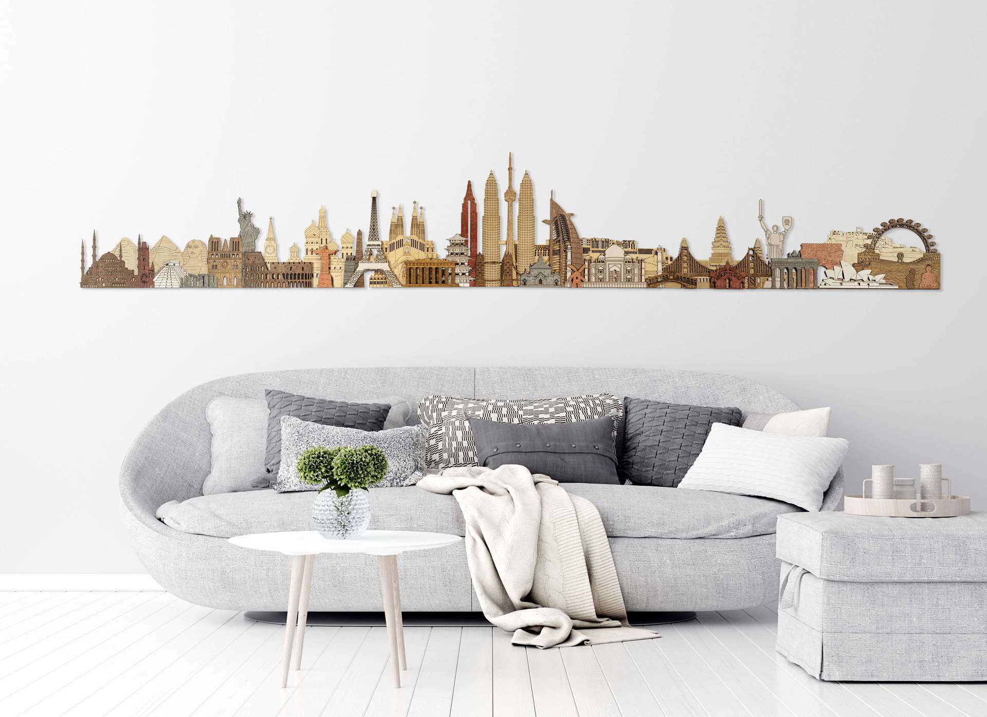 World Landmarks deluxe wooden panel 150cm