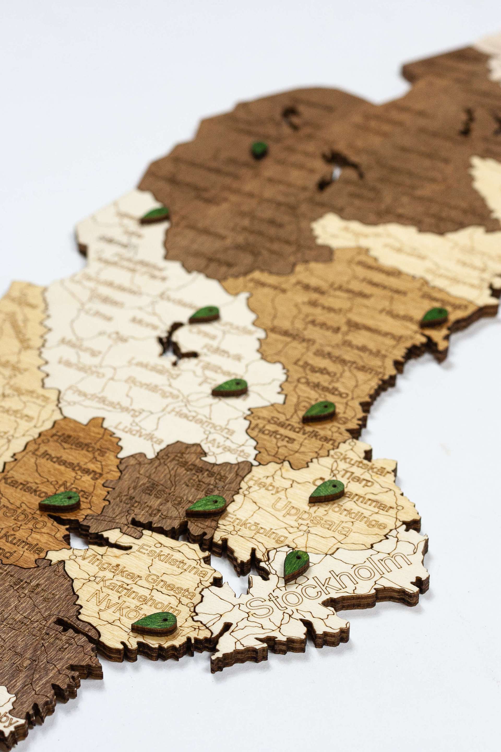 Sweden Wooden Map