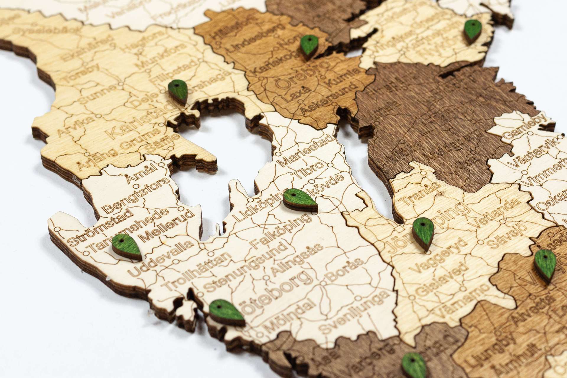 Sweden Wooden Map