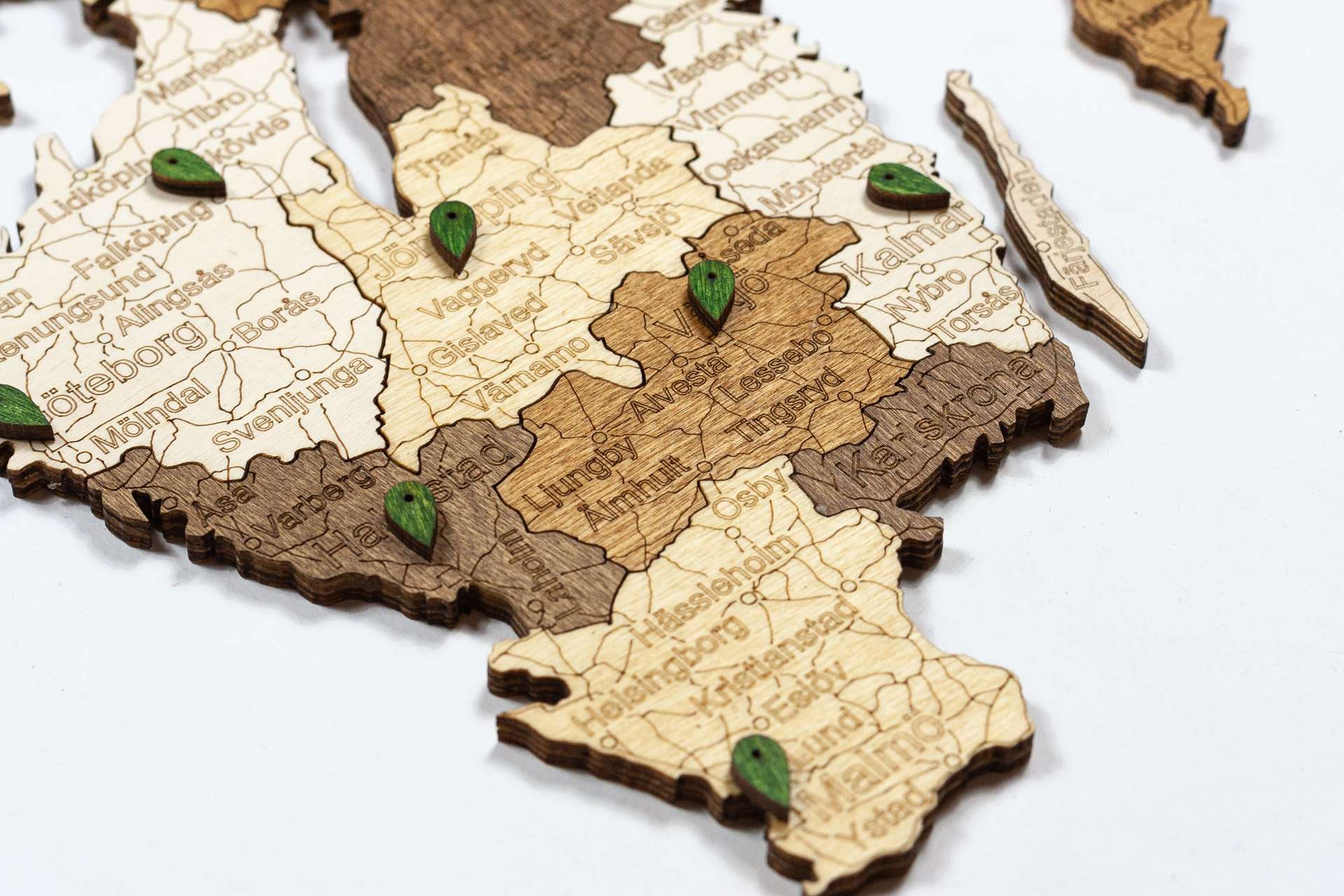 Sweden Wooden Map