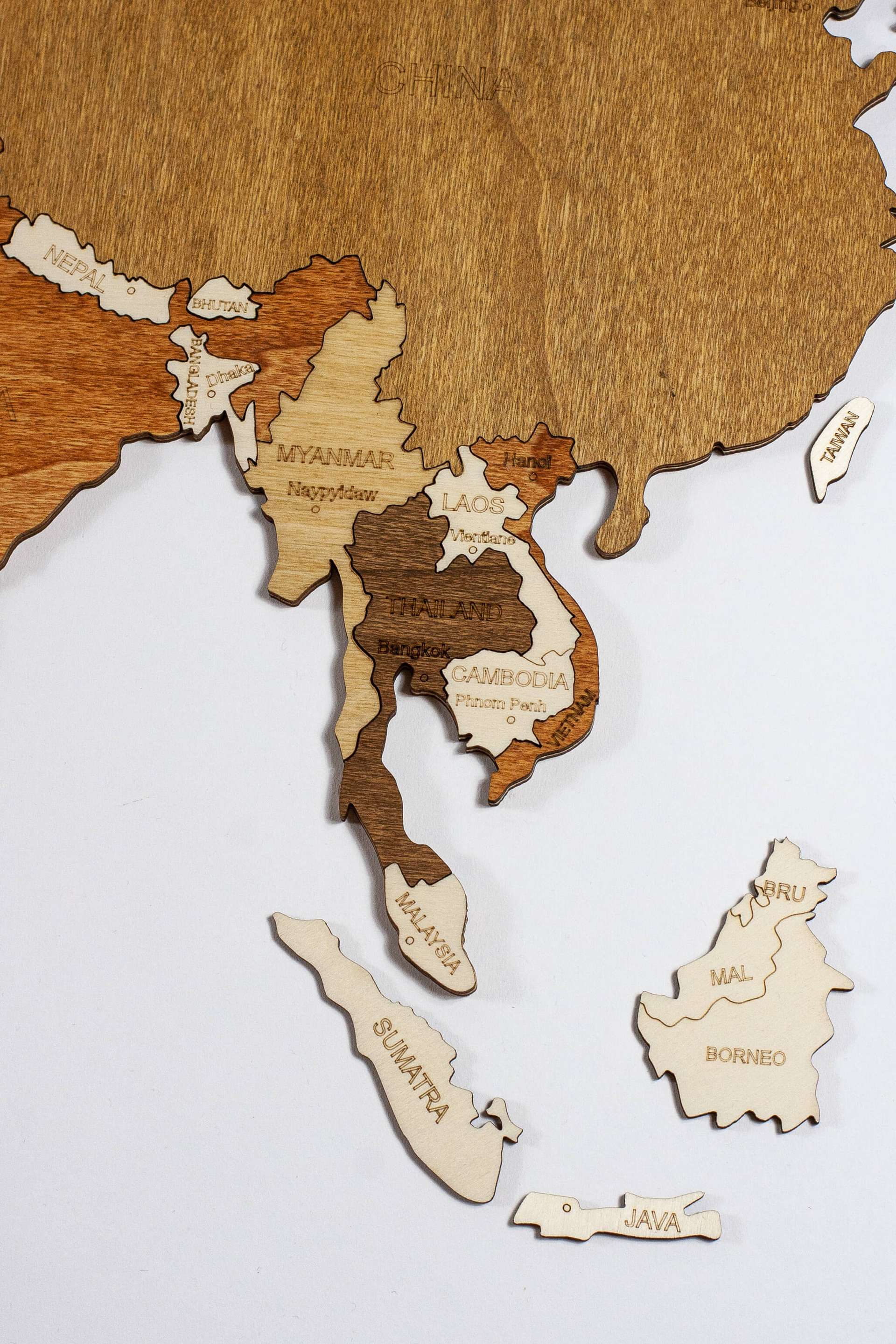 2D Wooden World Map