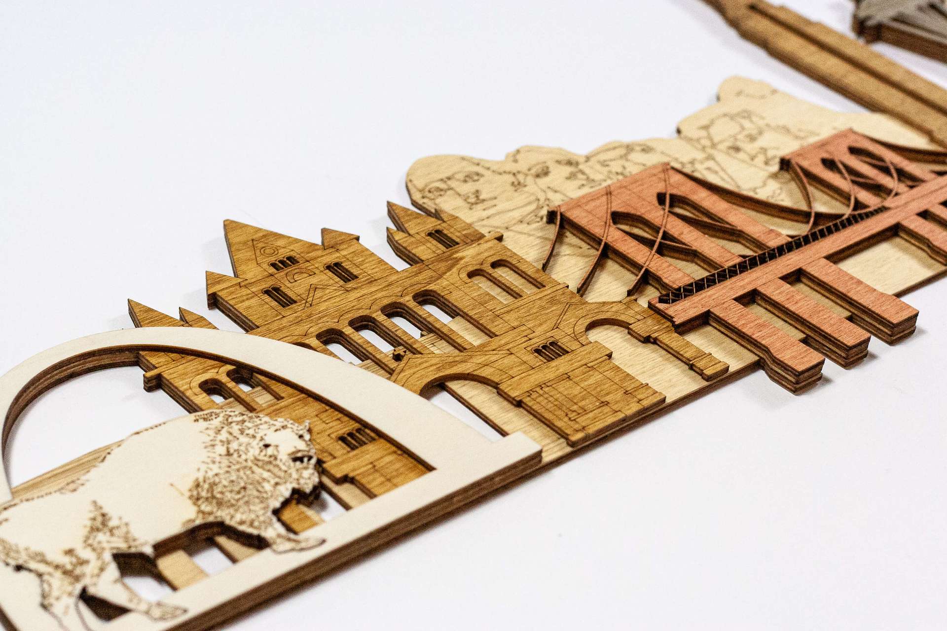 USA Landmarks Wooden Wall Panel