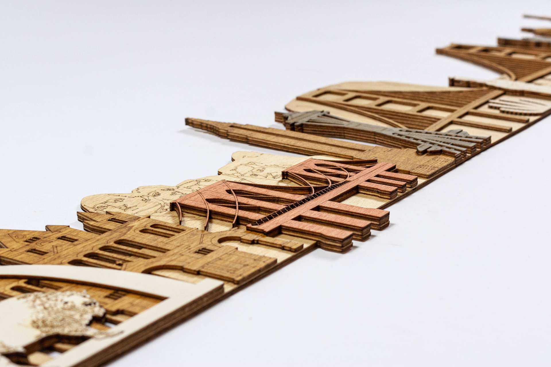 USA Landmarks Wooden Wall Panel