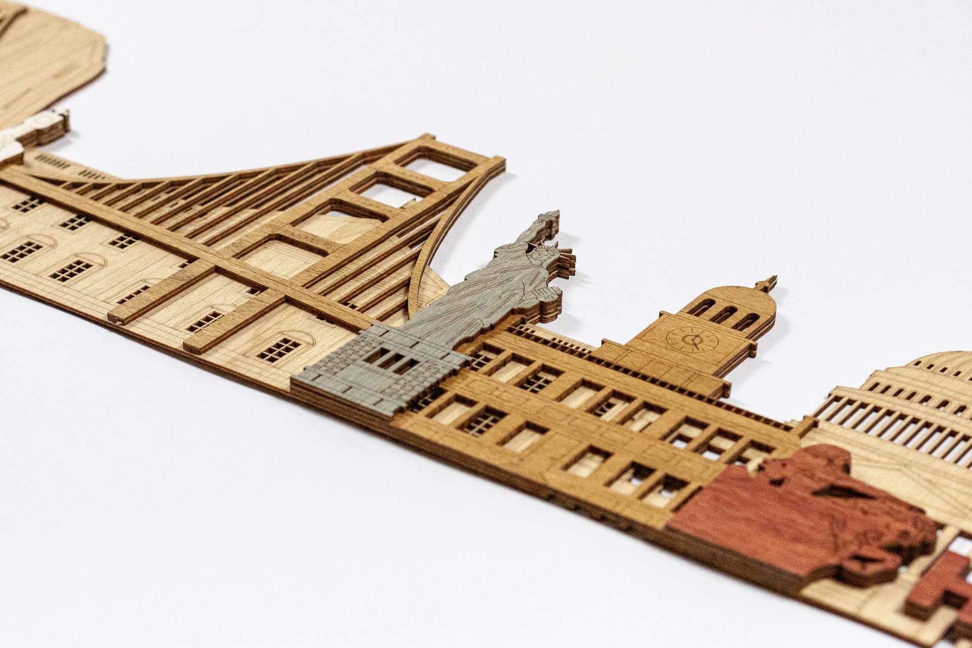 USA Landmarks Wooden Wall Panel