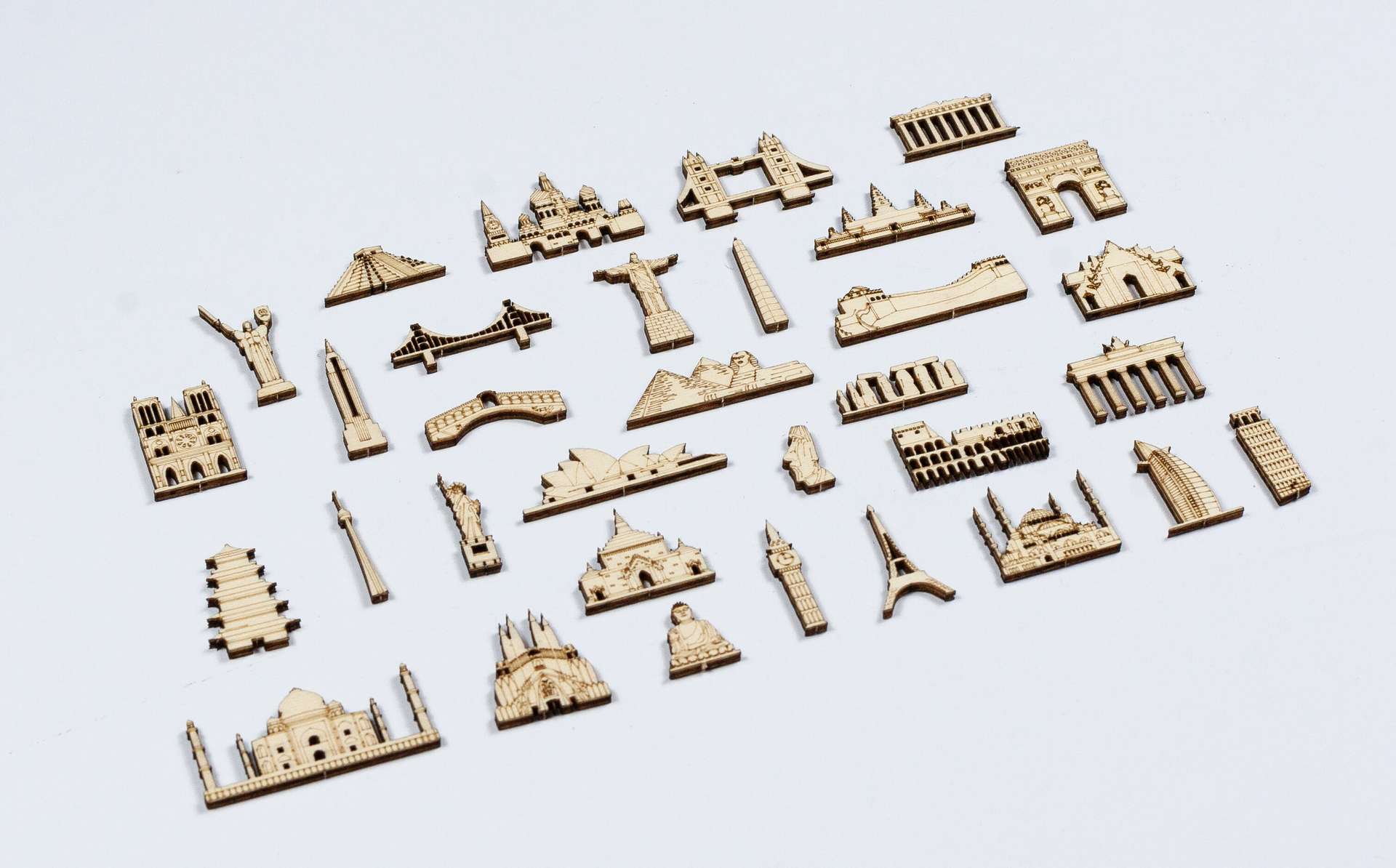 Wooden Mini Landmarks (stickable)