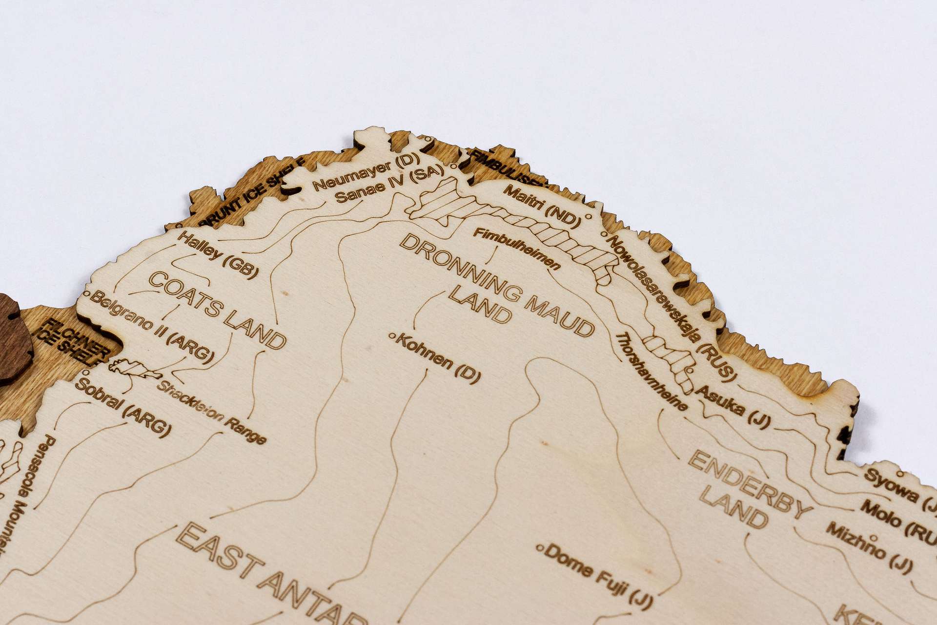 3D Wooden Map of Antarctica