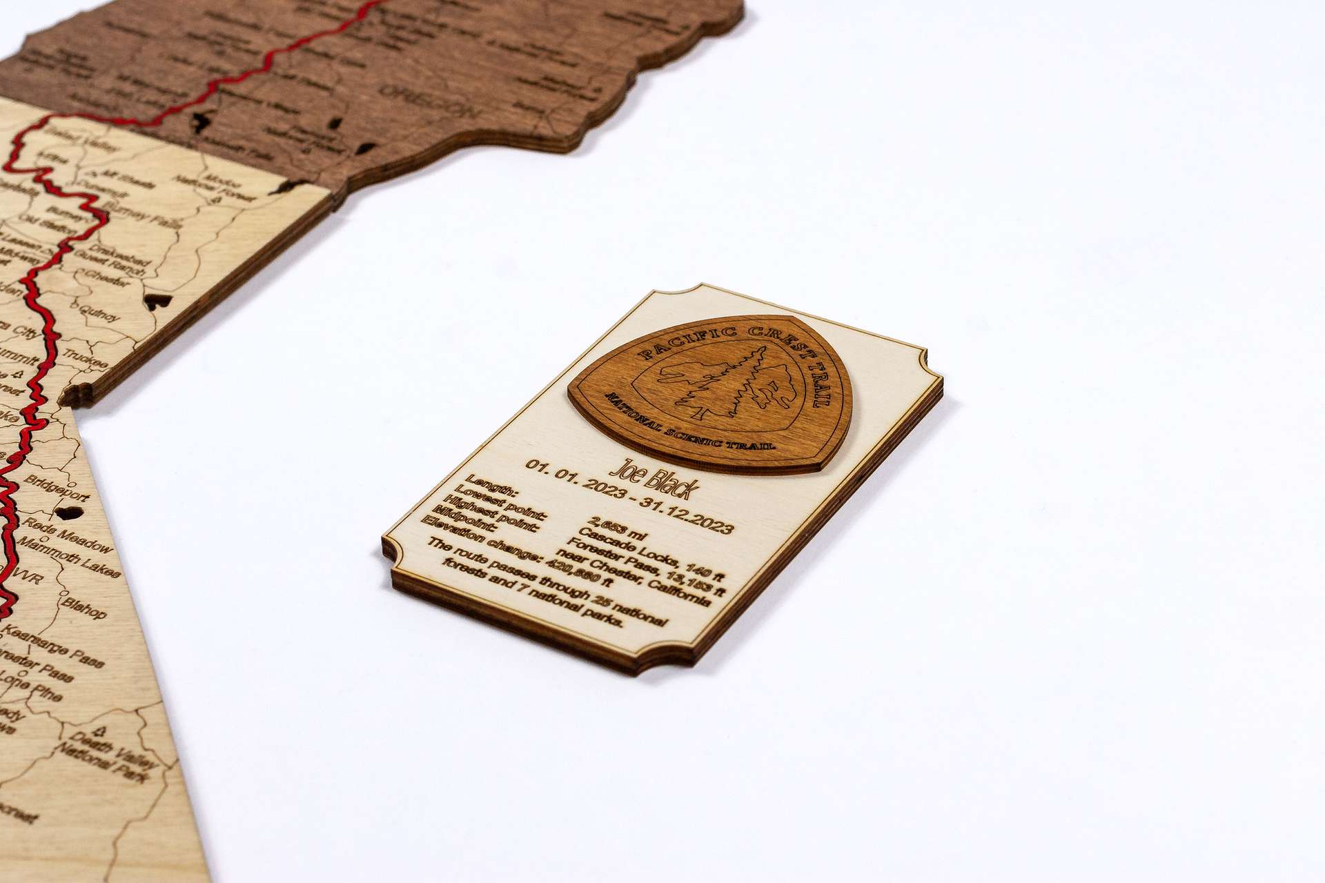 Pacific Crest Trail Wooden Map (PCT)