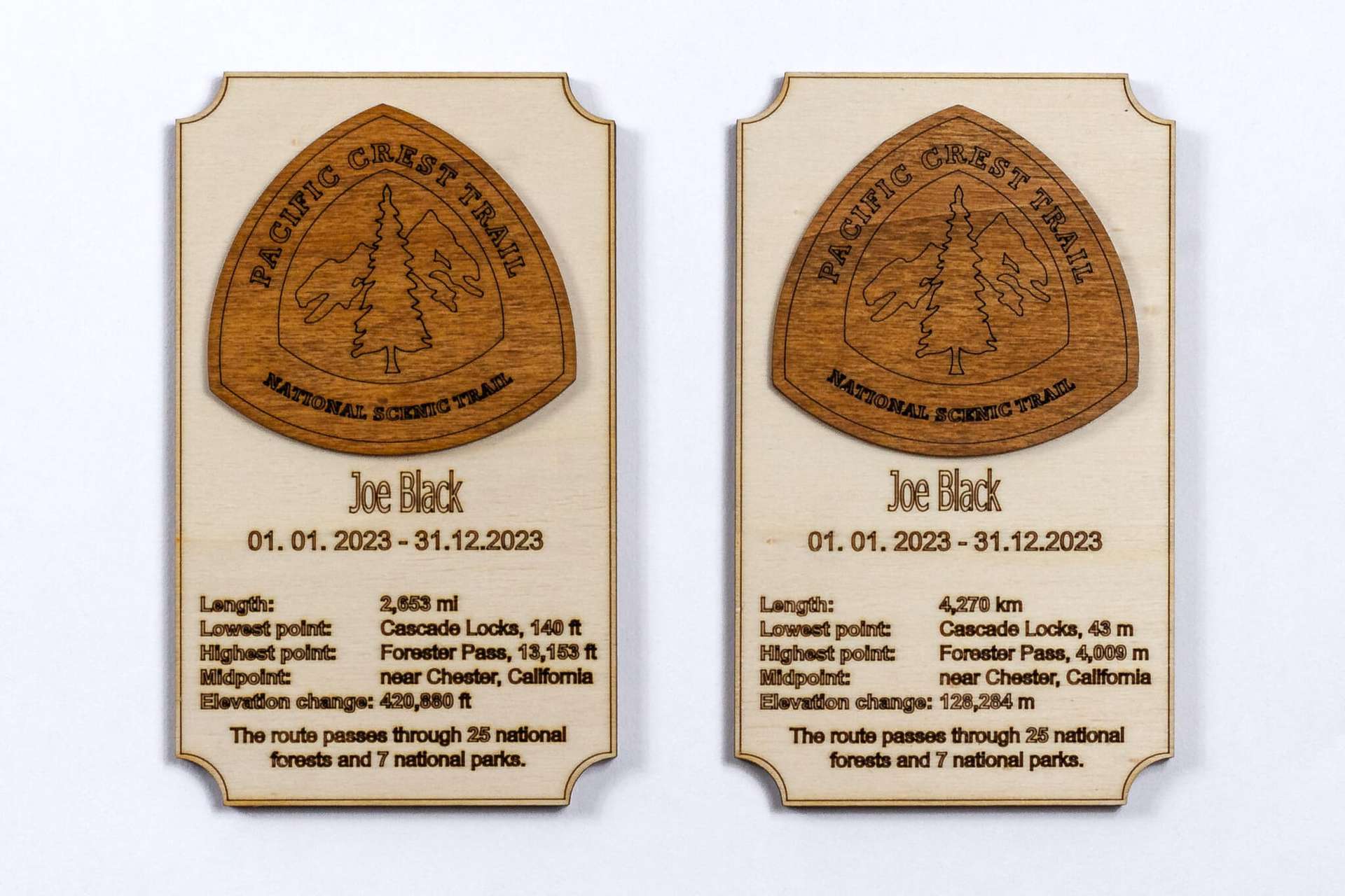 Pacific Crest Trail Wooden Map (PCT)