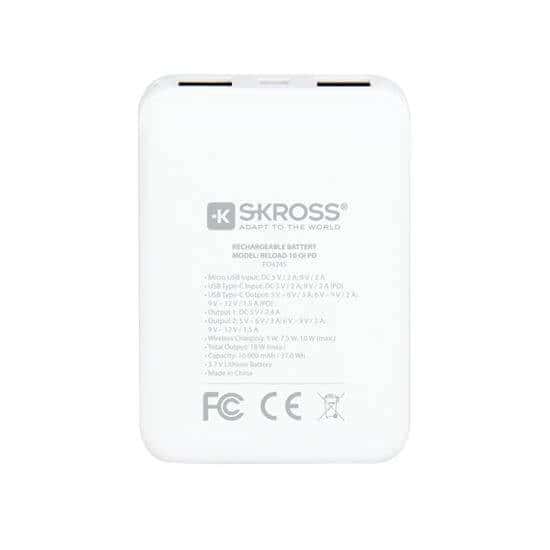 SKROSS DN56W-PD Reload 10 Wireless Qi PD, 10000mAh, USB A+C Powerbank
