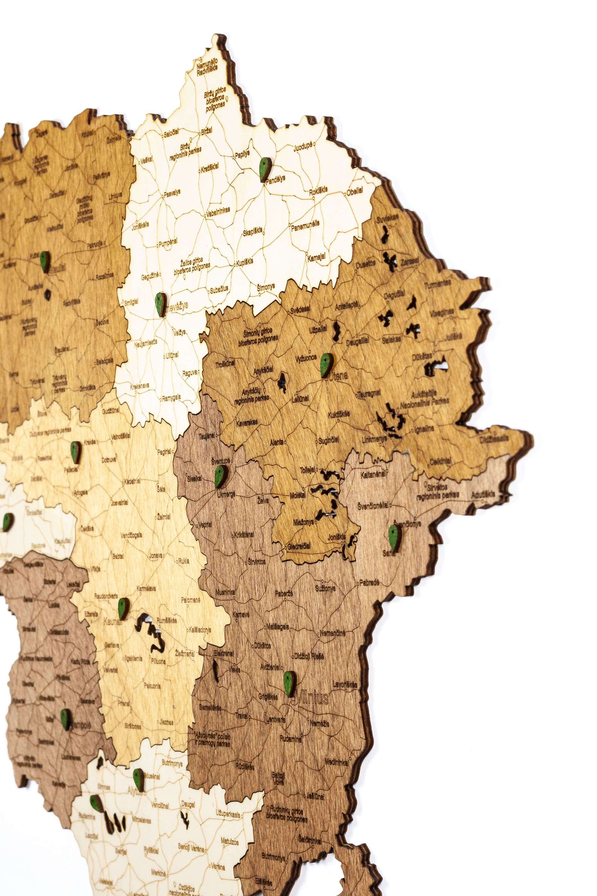 Lithuania Wooden Map