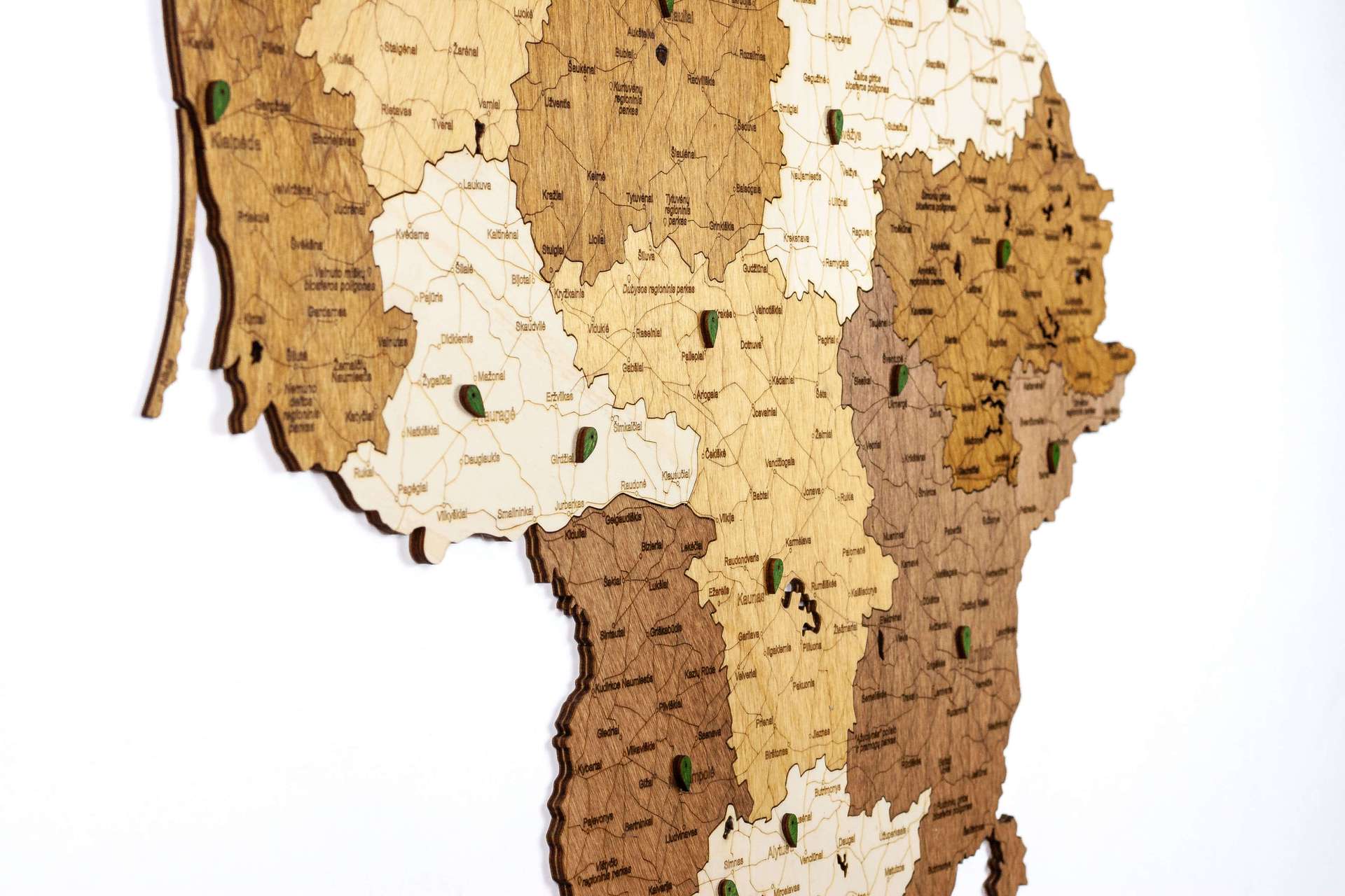 Lithuania Wooden Map