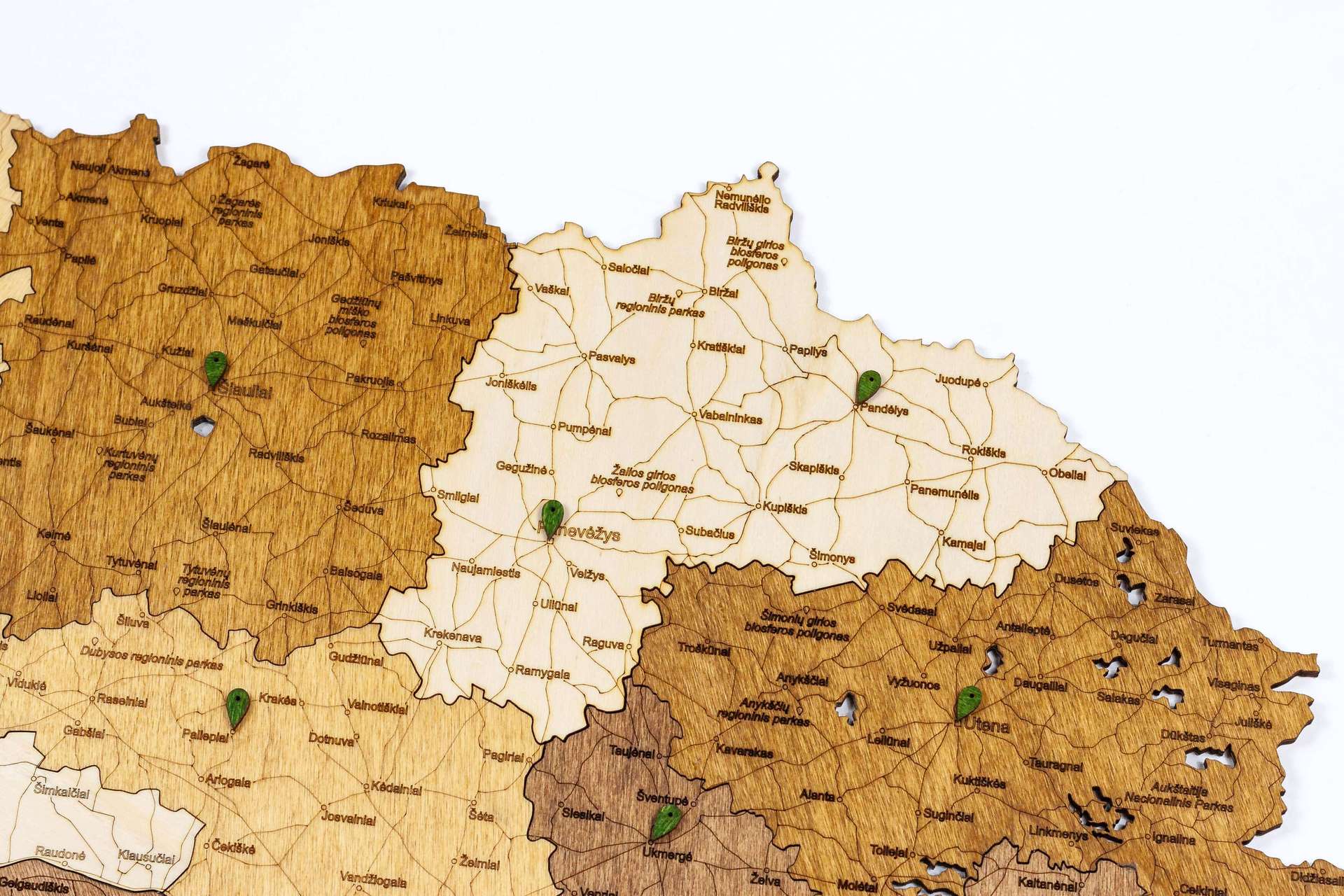 Lithuania Wooden Map
