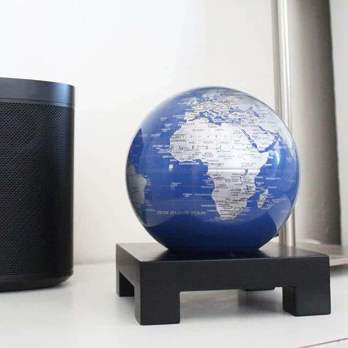 MOVA Metallic Blue and Silver Self Rotating Globe