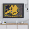 Scratch Map of Europe - on a wall