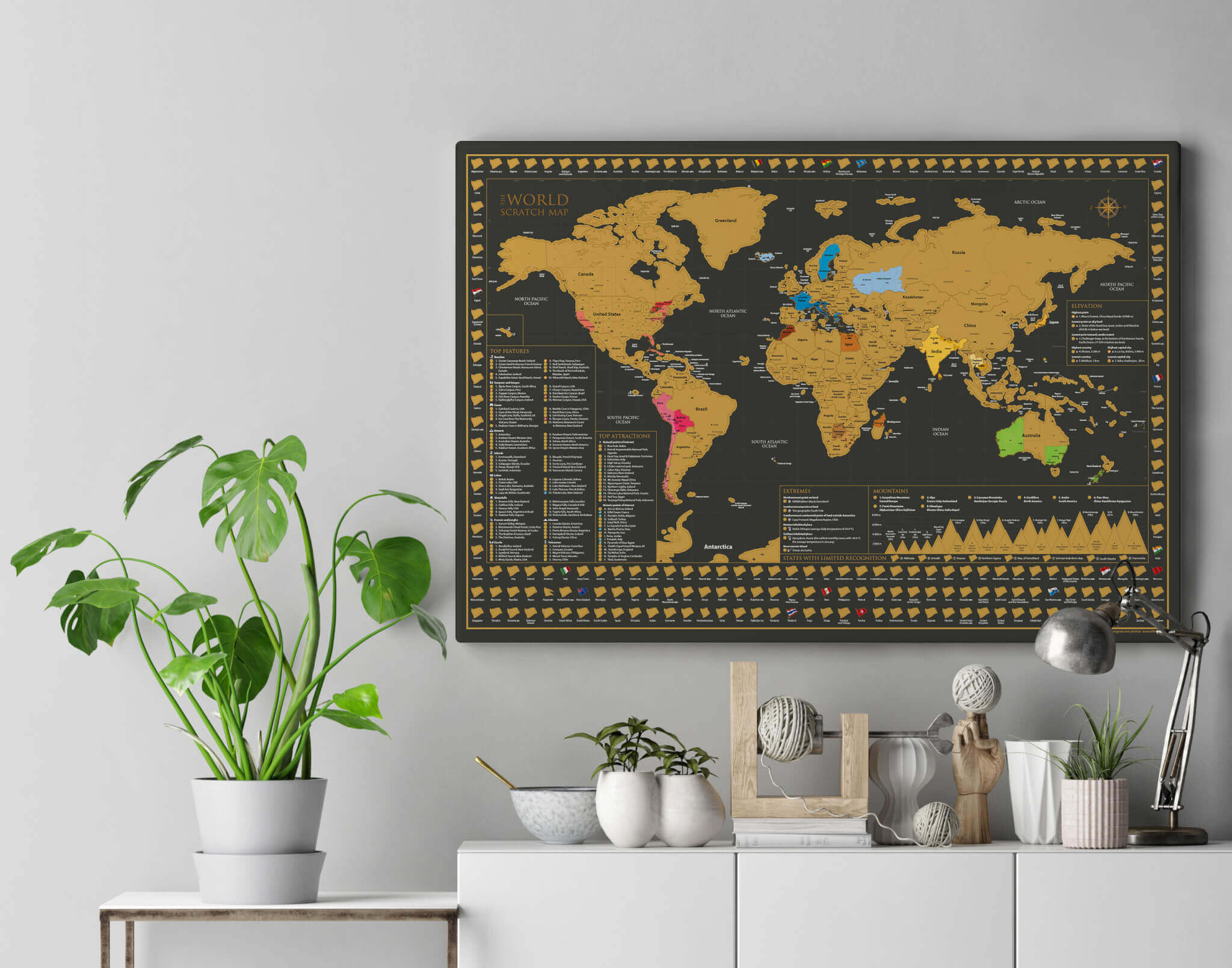 Mapa Mundo Para Rascar Con Banderas Scratch Map Con Tubo