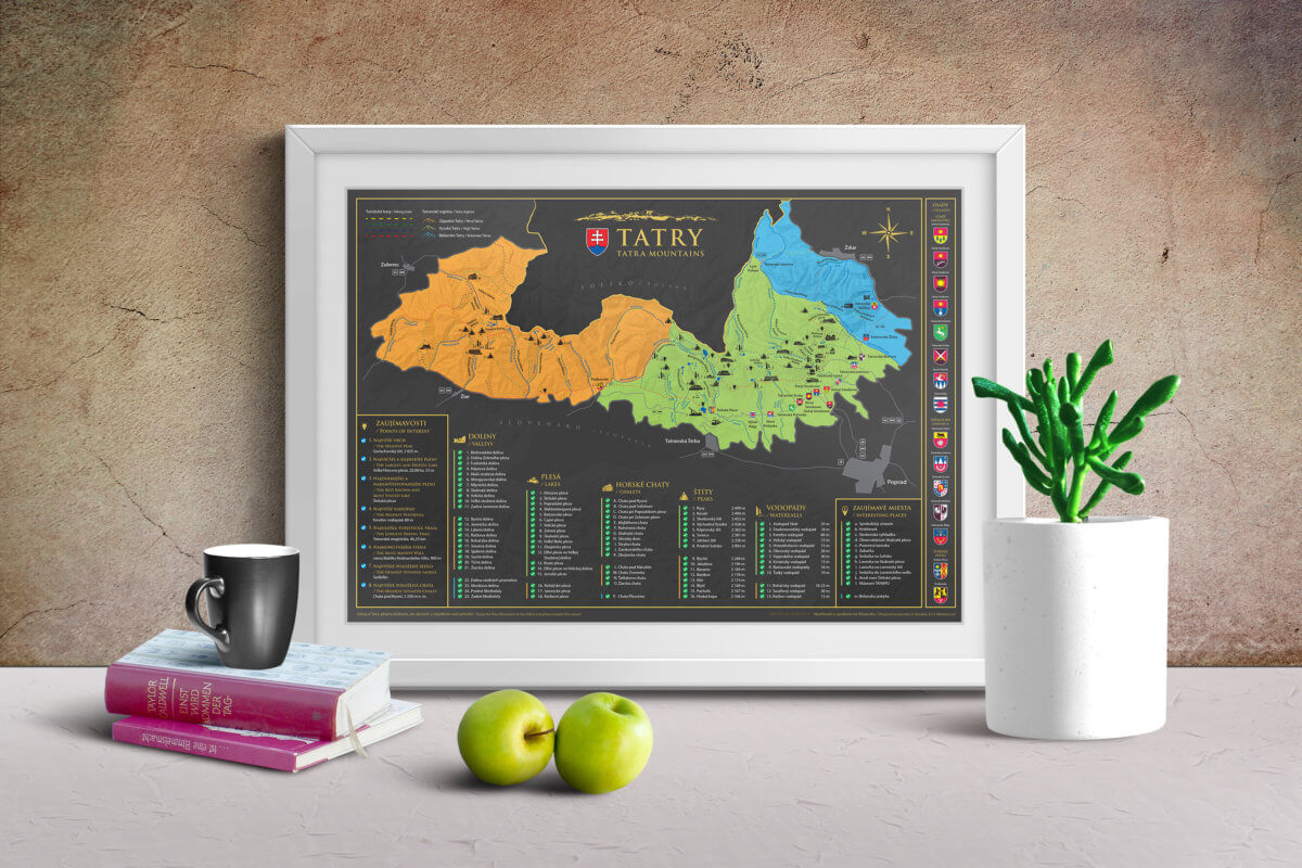 Scratch map of Tatra Mountains