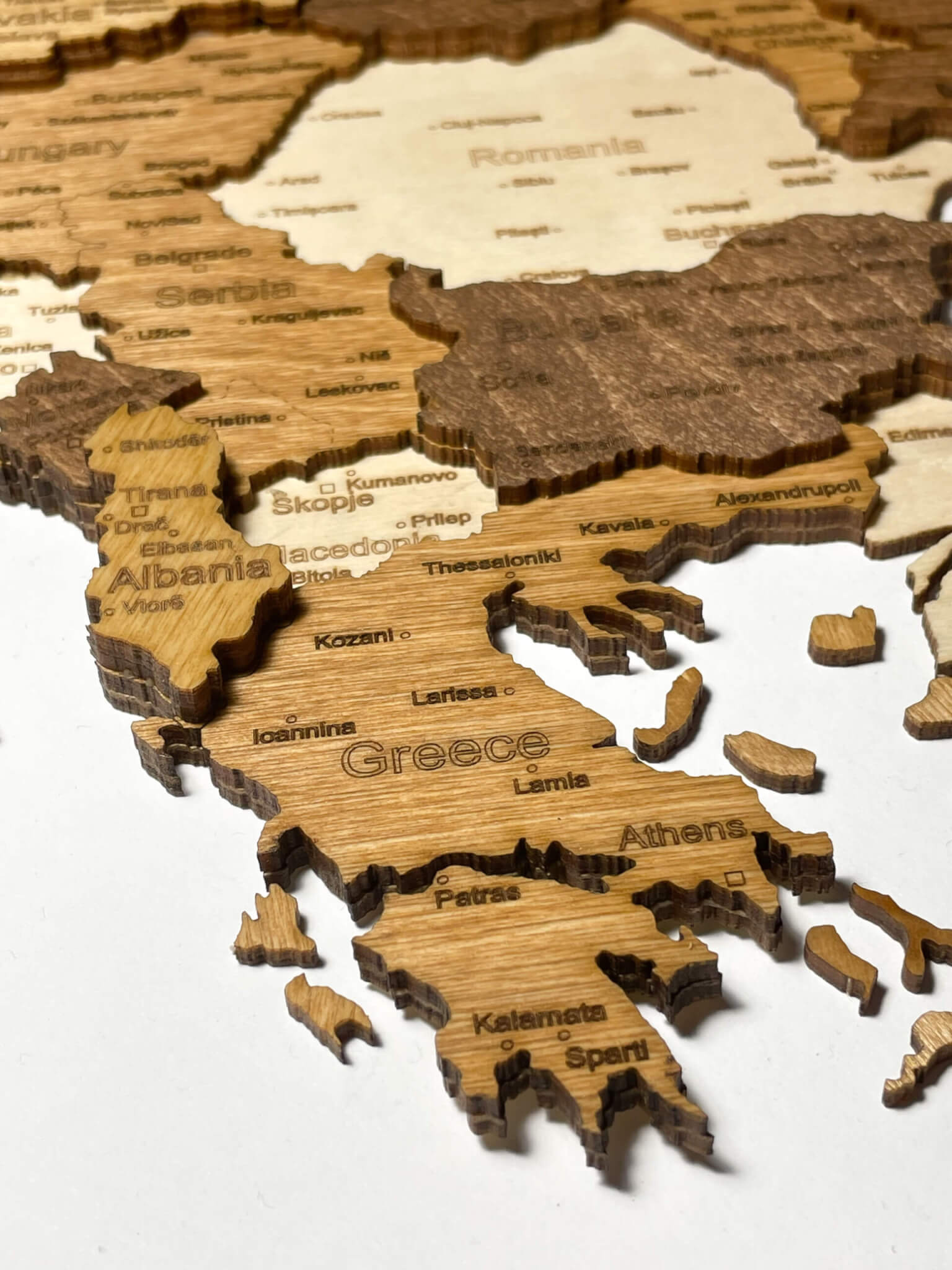 Greece - Wooden Map of Europe