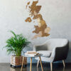 UK Wooden Map - wall decoration