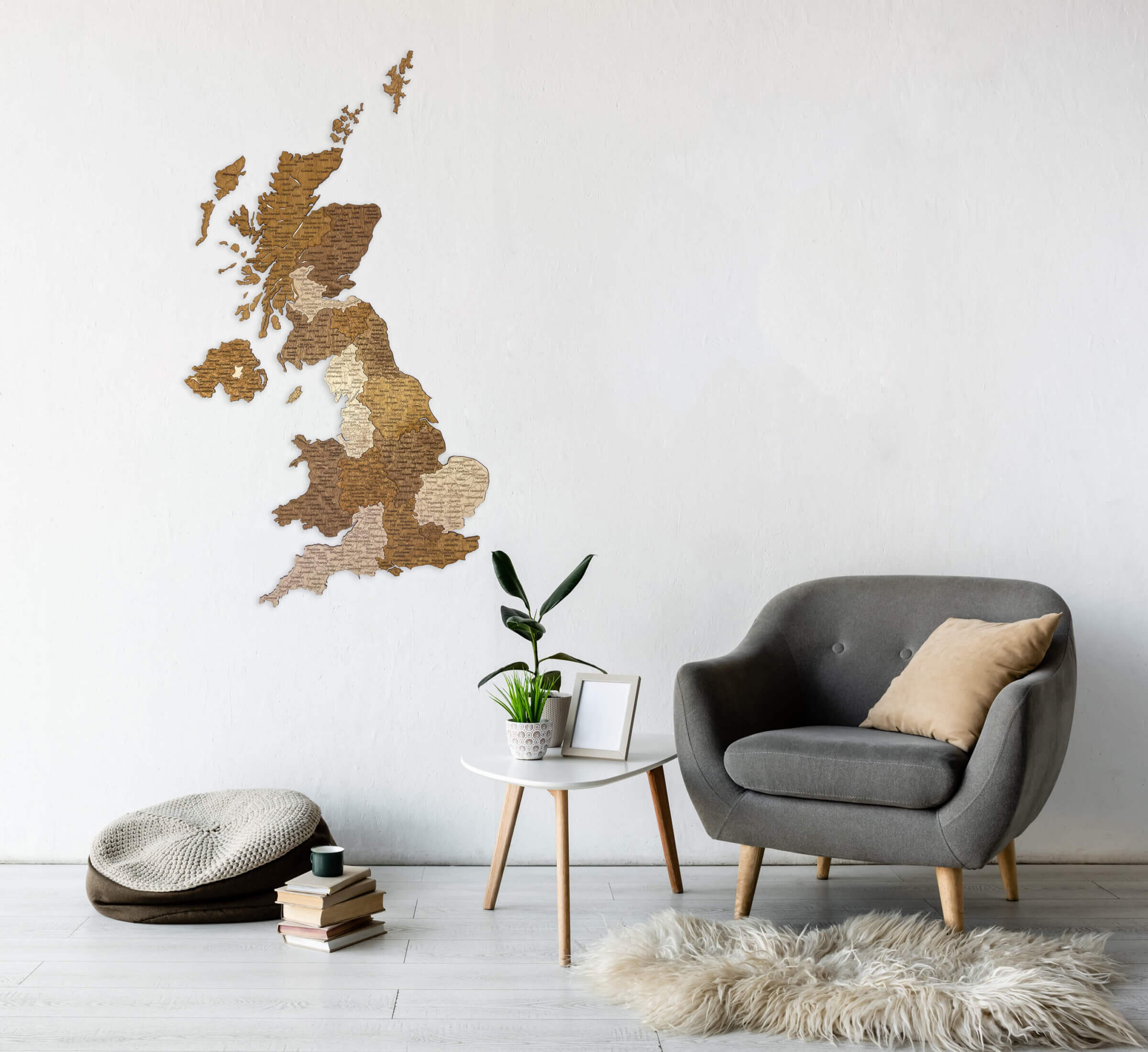 UK Wooden Map - wall decoration