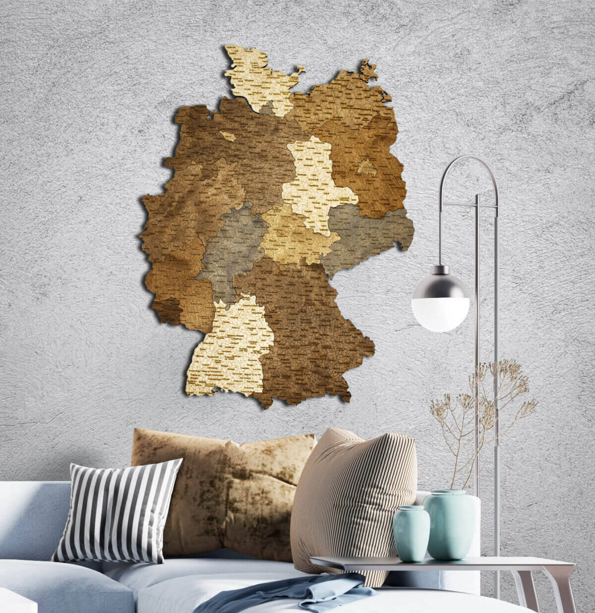 Wooden Map of Germany - Multilayered Wall Decoration