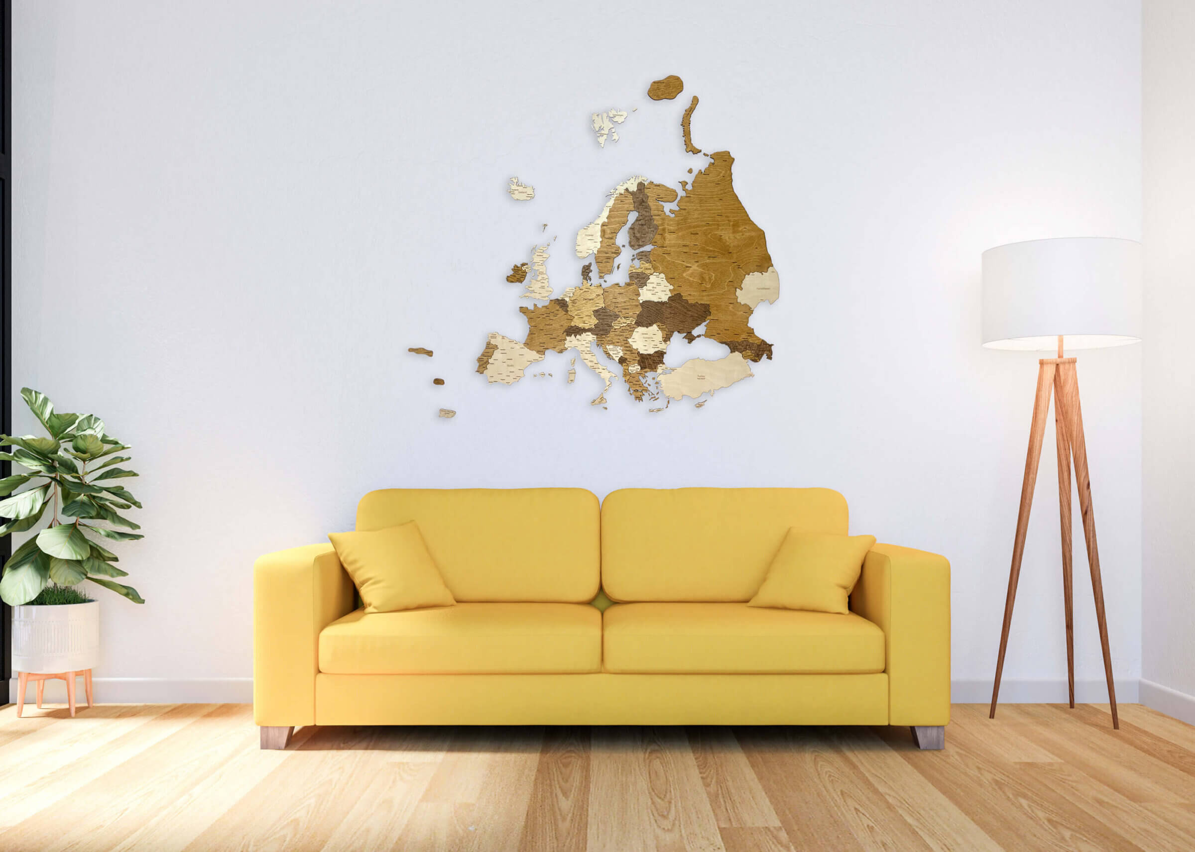 3D Wooden Map of Europe - Wall Decoration