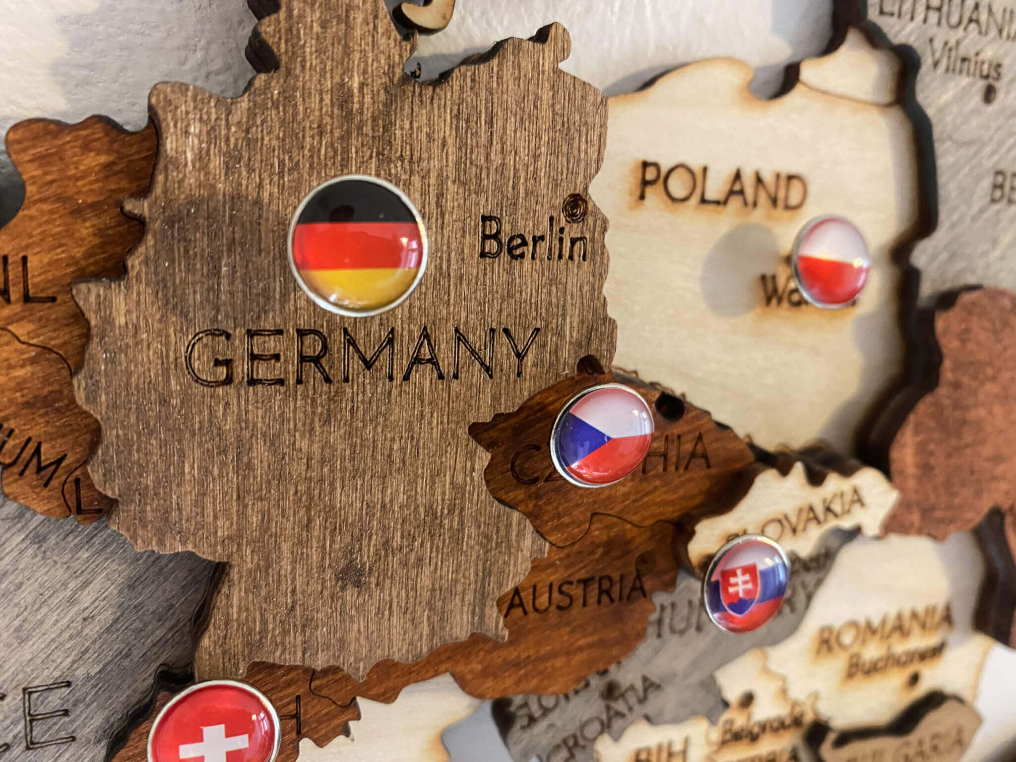 German Wood Clothing Pins (Set of 6)