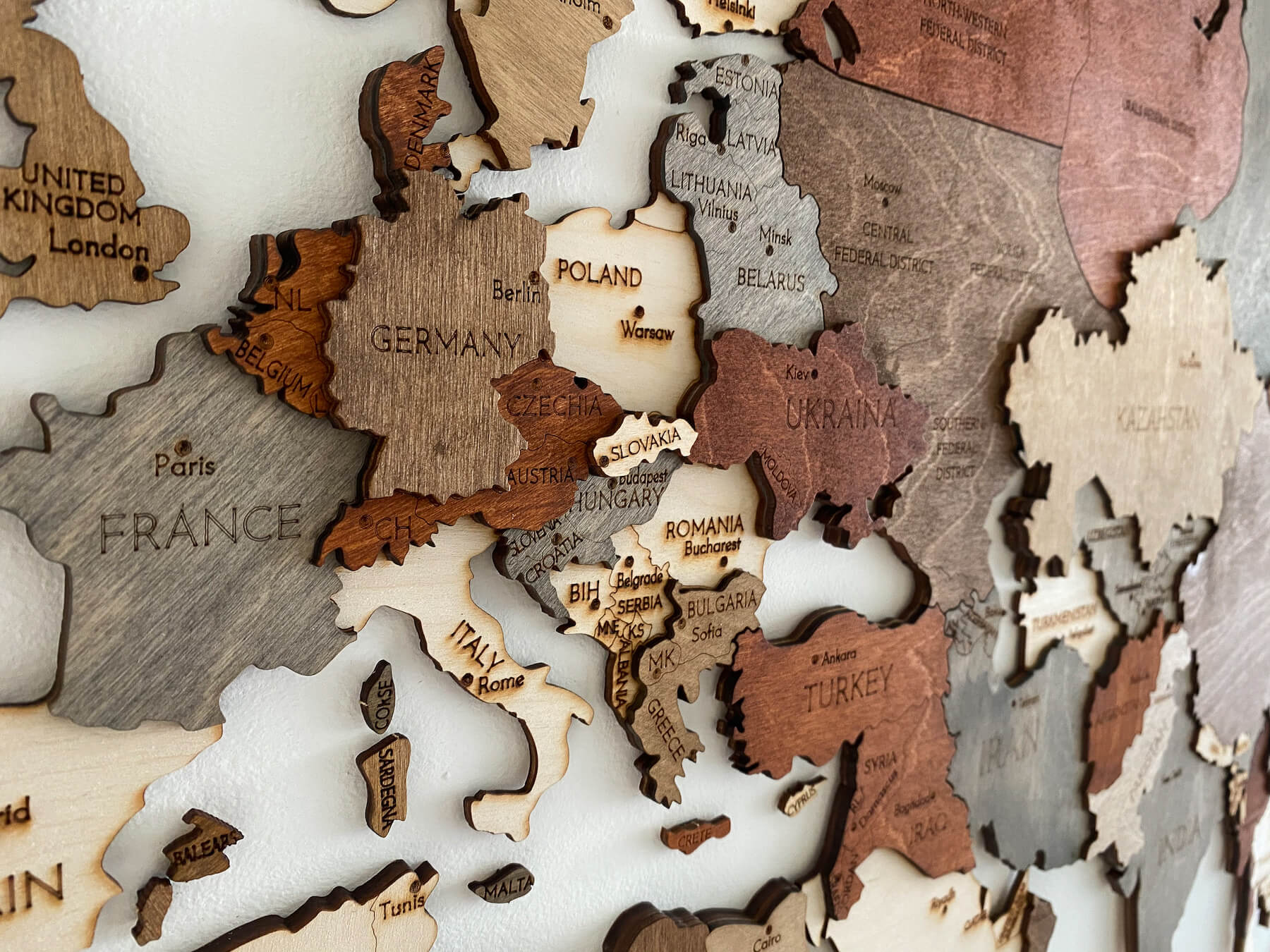 Wooden World Map Cut Out Map