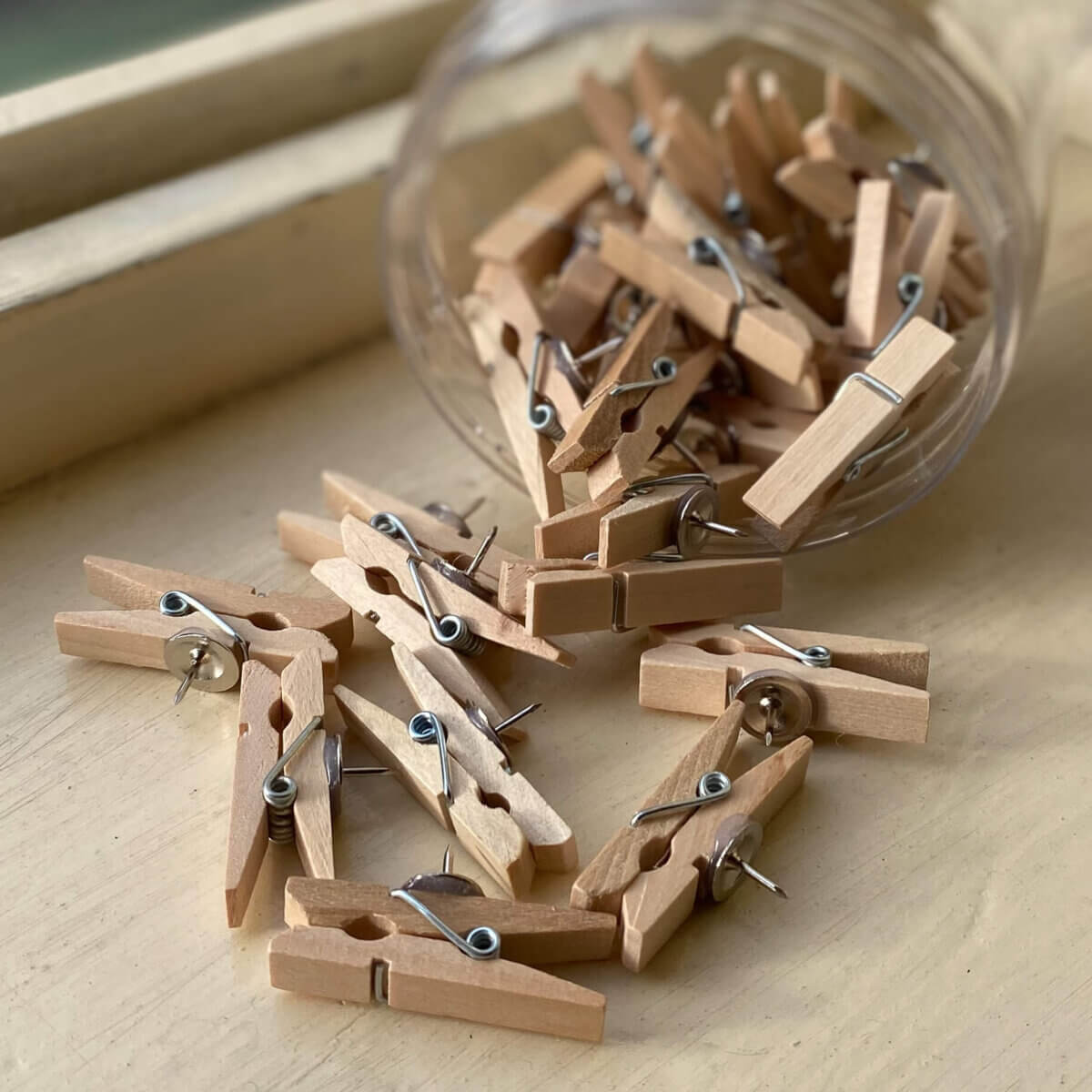 Wooden Photo Clips with Pins