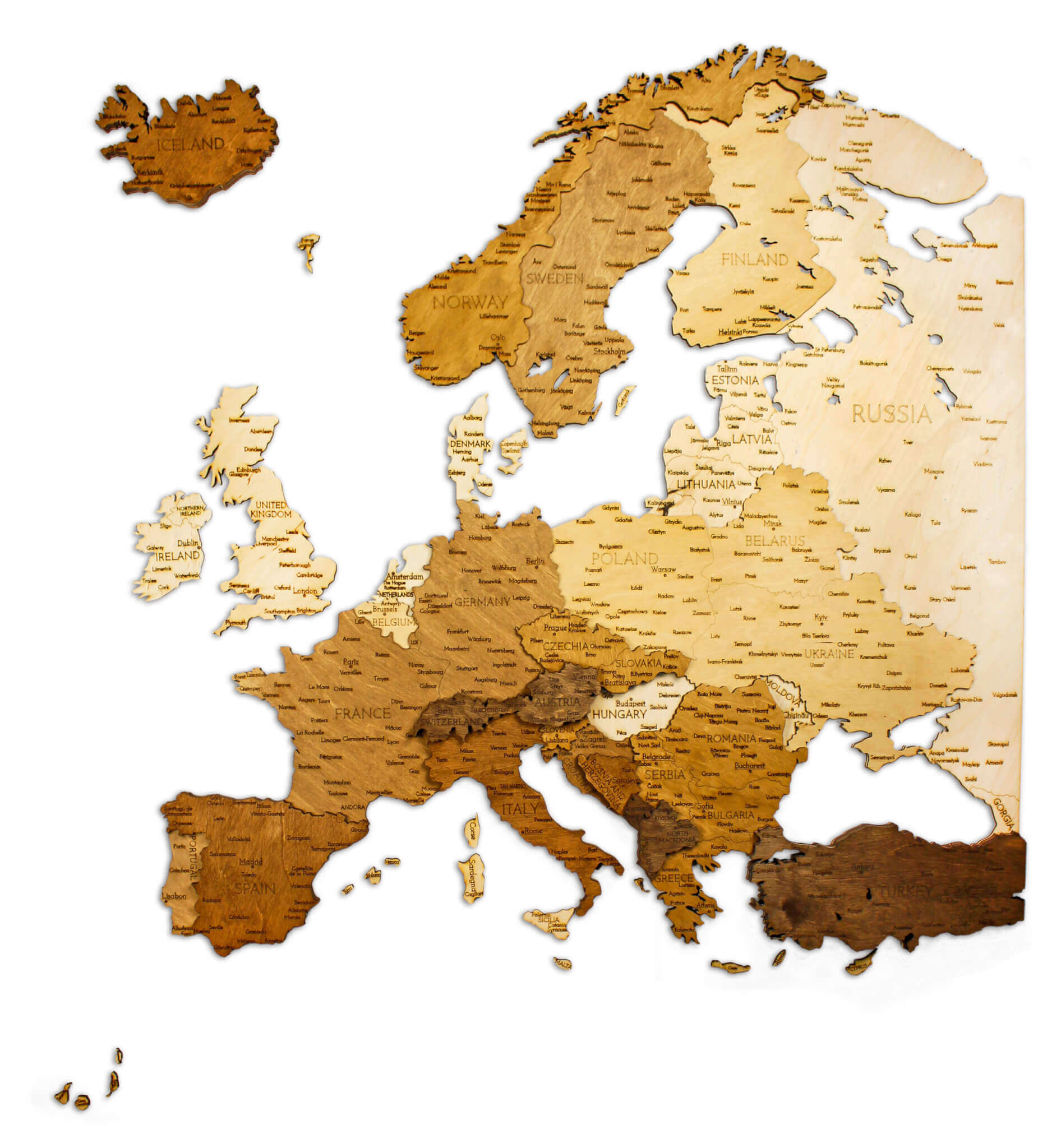 Wooden Wall Map Of Europe 68travel