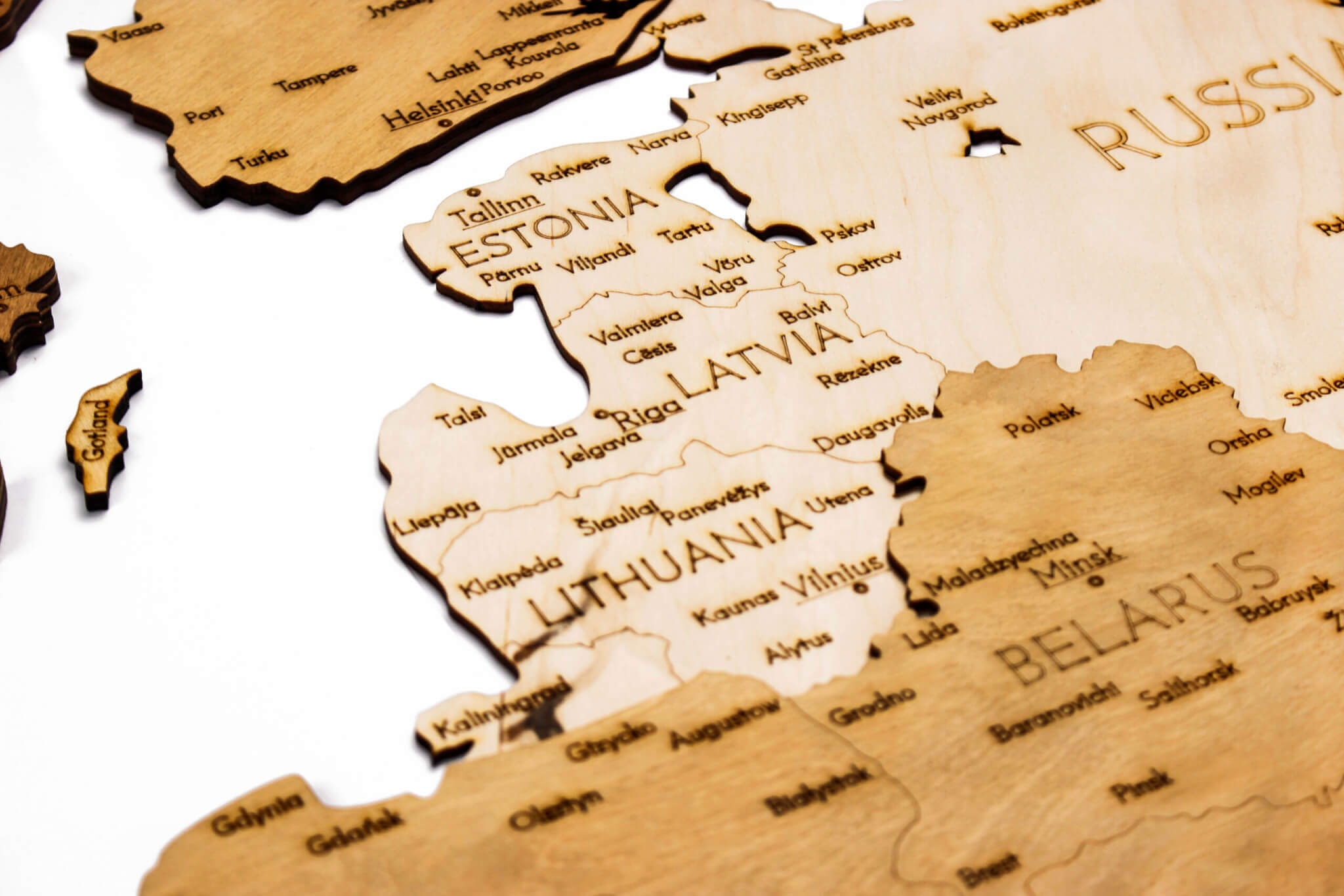 Wooden Wall Map of Europe 68travel