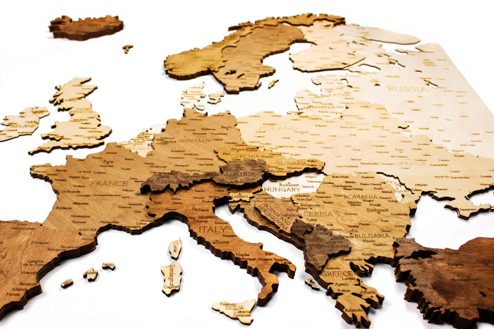 Wooden Wall Map Of Europe 68travel