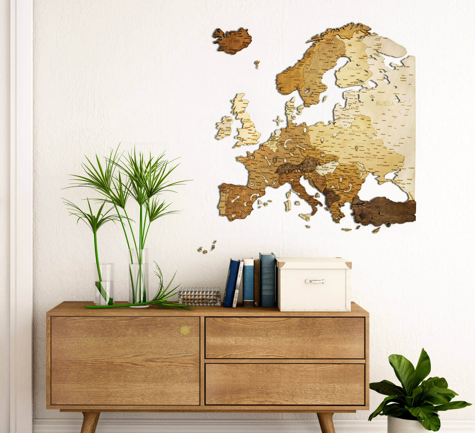 Map of Europe Europe Map Europe Print Europe Continent Map Wall Art Print Travel Map Travel