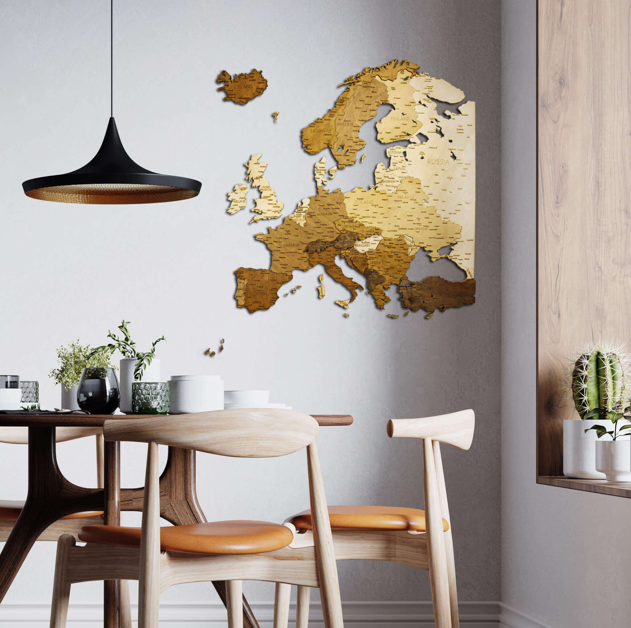 Wooden Map of Europe - wall decoration