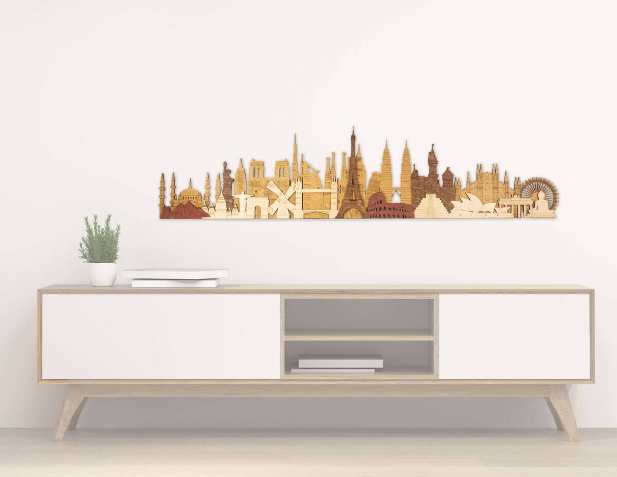 3D Wooden Monuments and Attractions - Wall Decoration