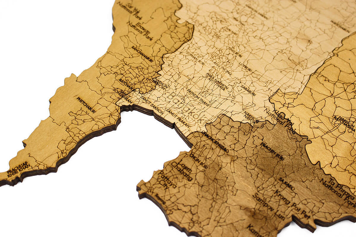 Wooden Map Of Thailand 80x44 Cm 68travel Wooden Map Of Thailand 80x44 Cm 68travel