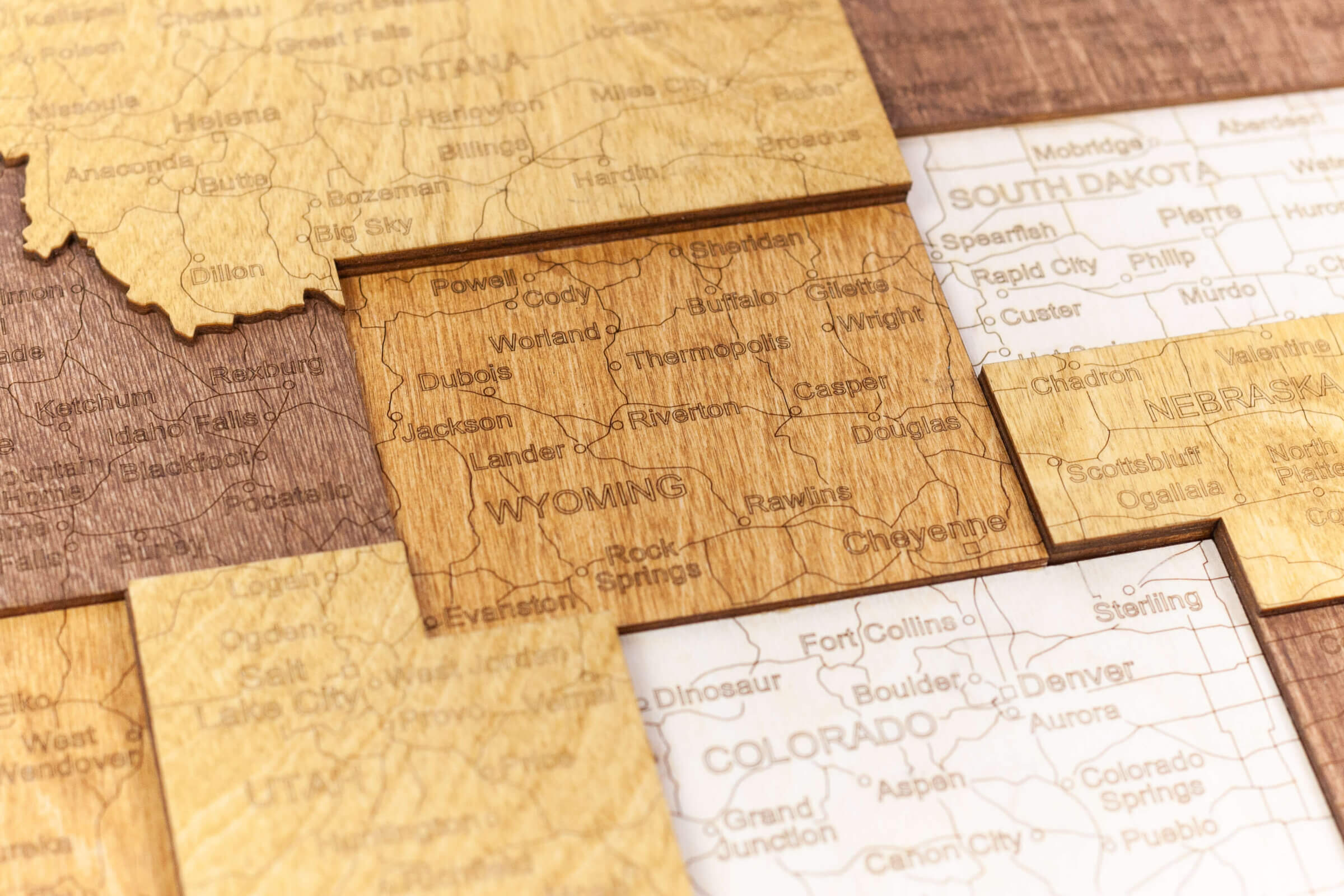 USA 3D Wooden Map