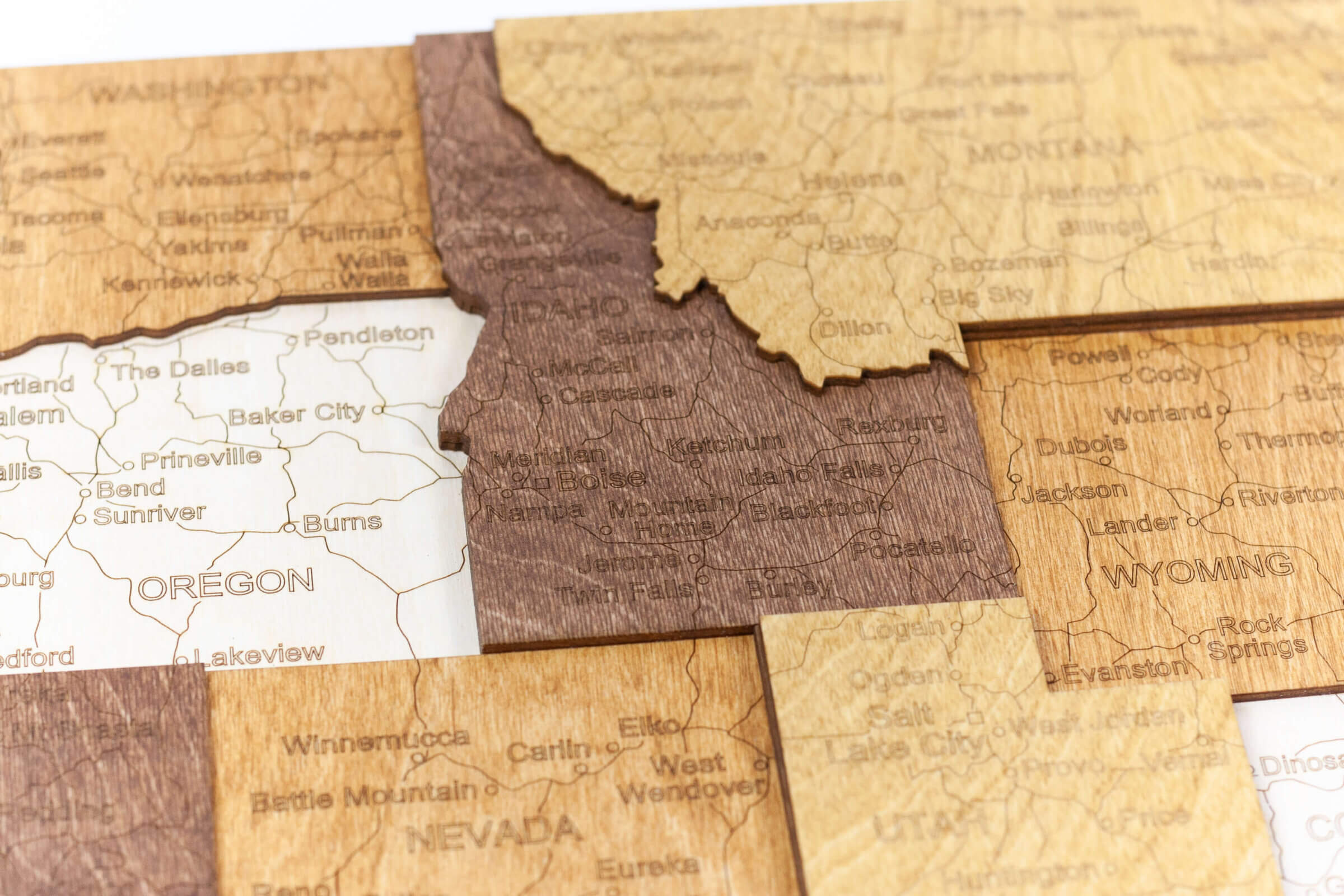 USA 3D Wooden Map