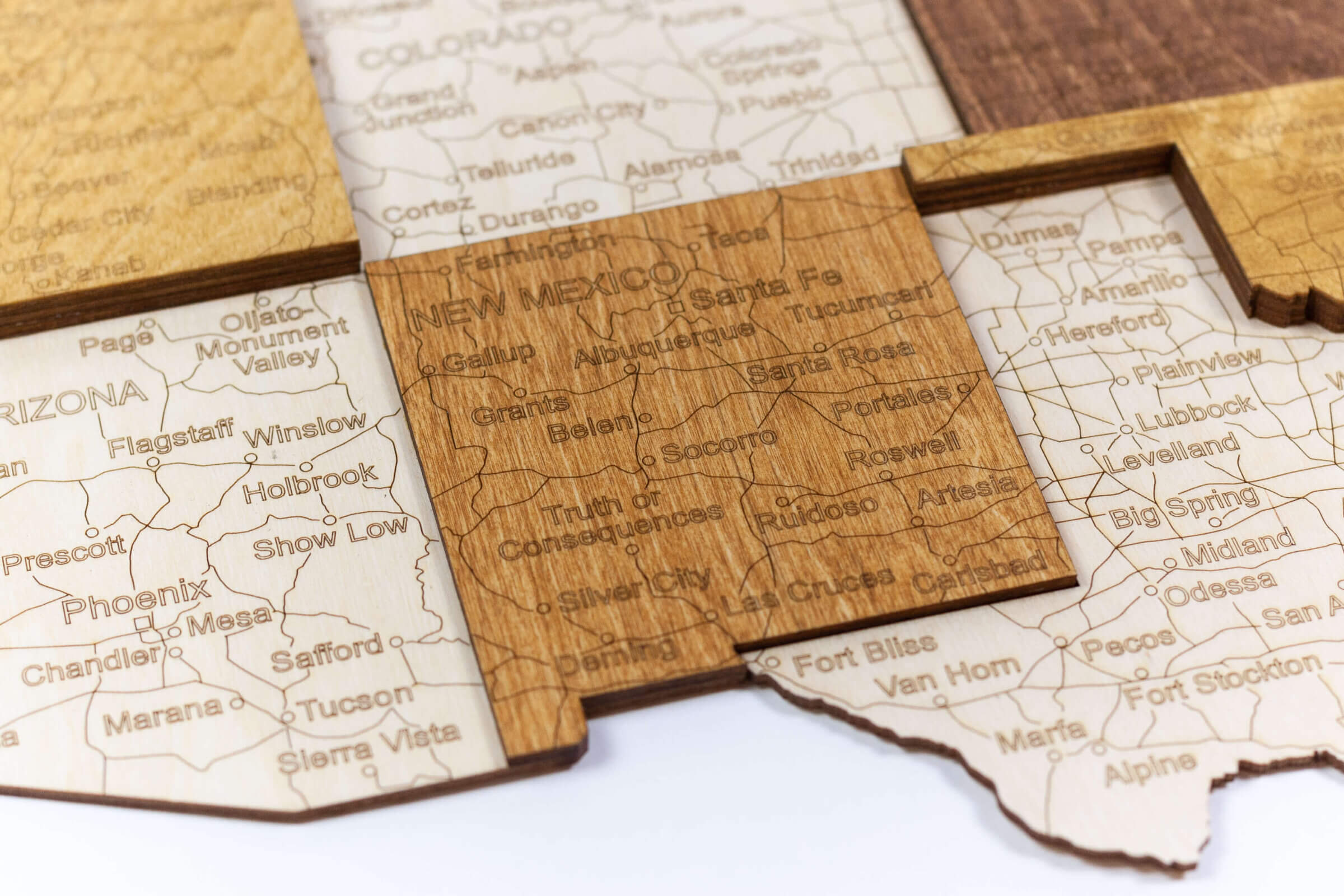 USA 3D Wooden Map