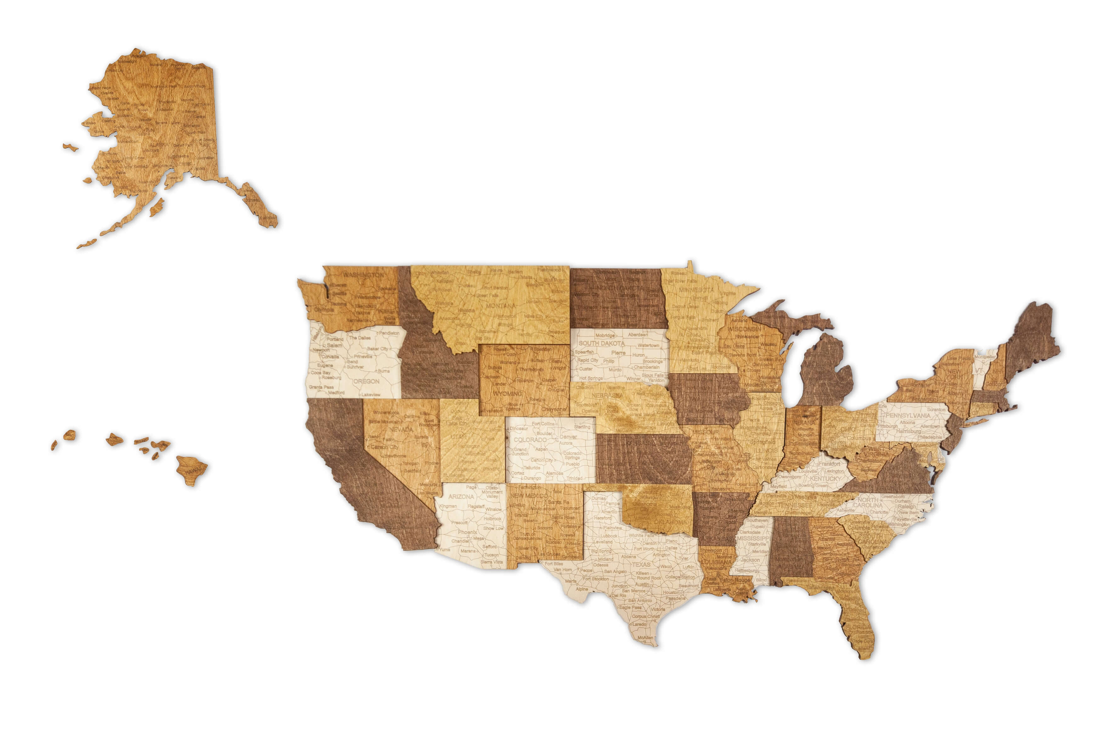 USA Wooden Map Puzzle 68travel
