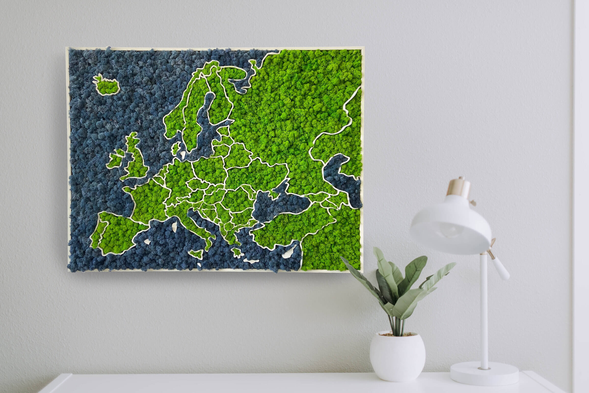 3D Moss Europe Map - organic lichen