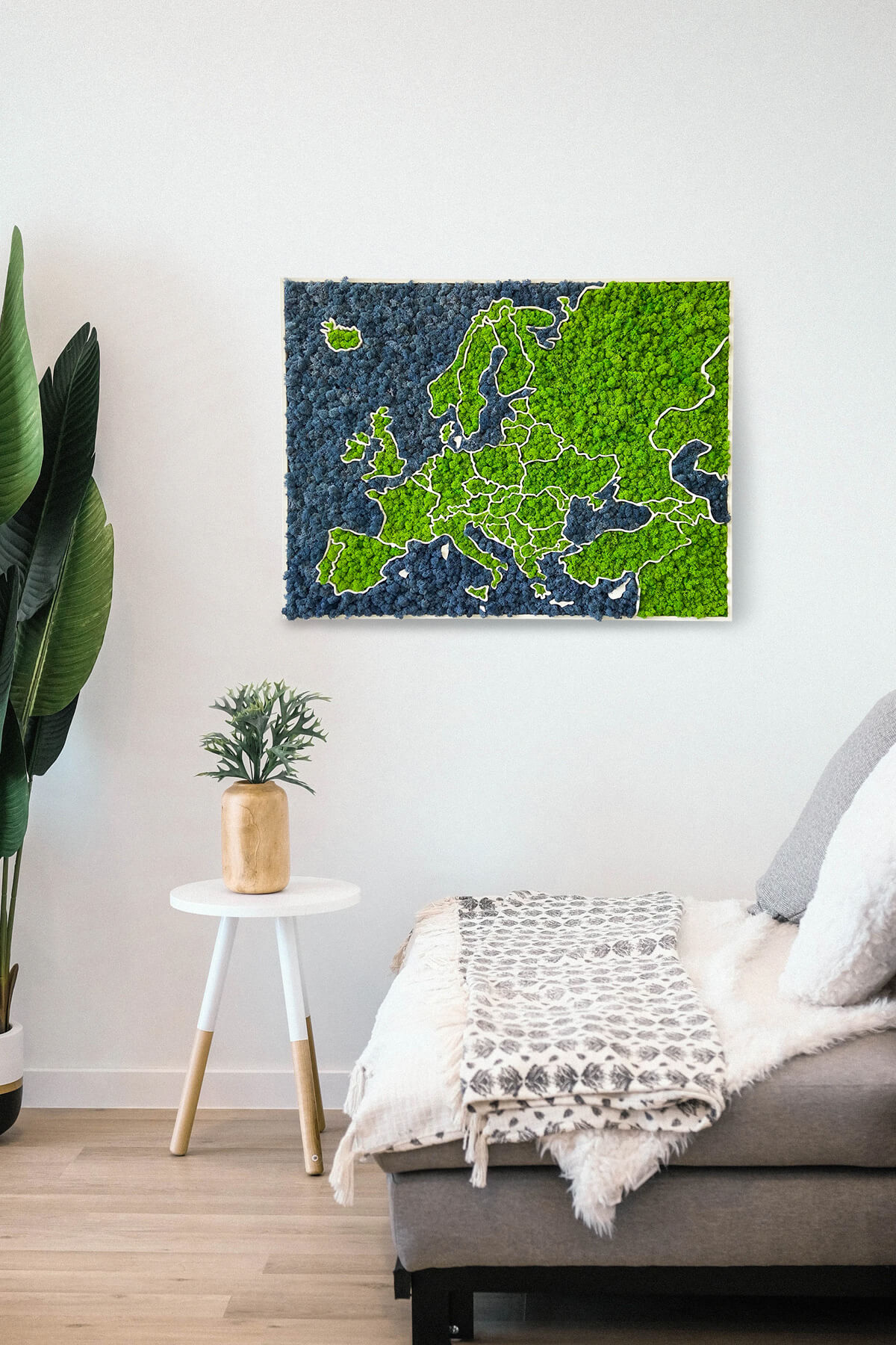 Moss Europe Map - wall installation