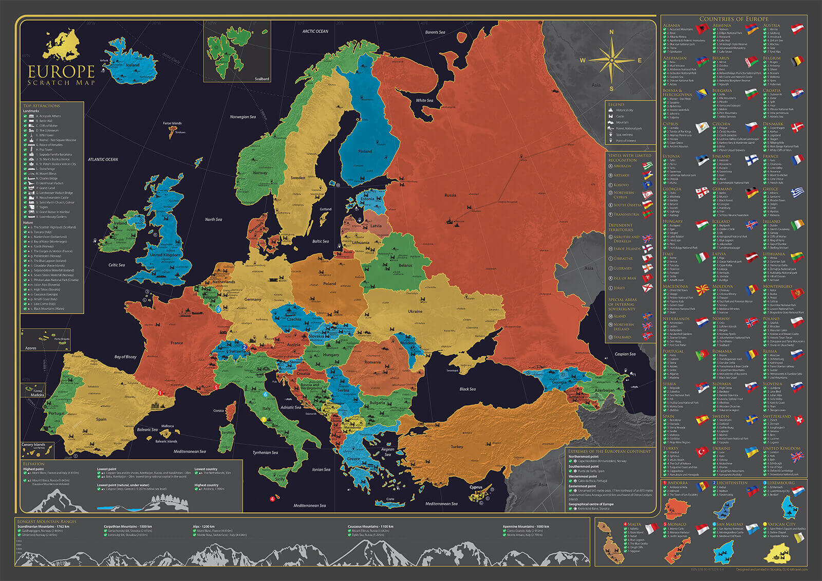 1980年ヨーロッパの地図、観光案内ガイド