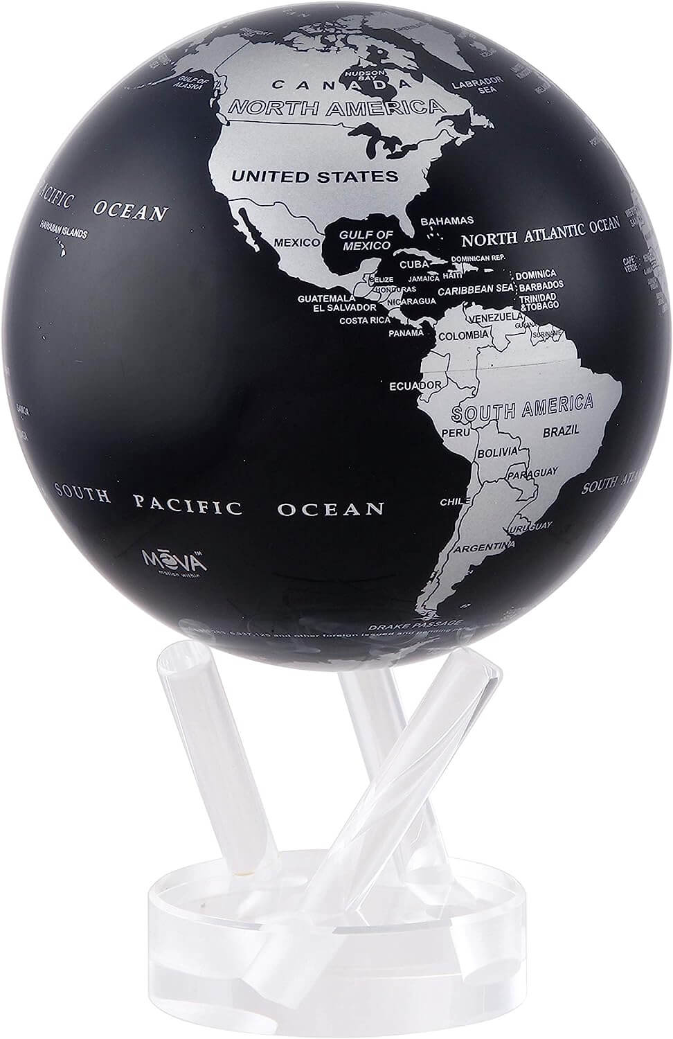 Mova Blue Political Map Self Rotating Globe - 68travel